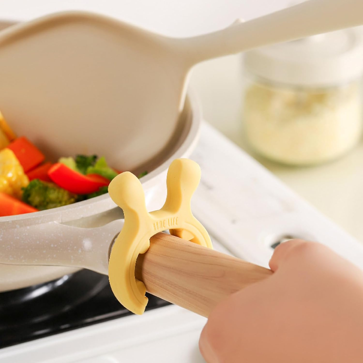 Pot Clip Spoon Rest, Silicone Ladle Rack, Decorative Spatula Spoon Stand for Home Cooking Camping Picnic Rv Restaurant Baking image number 2