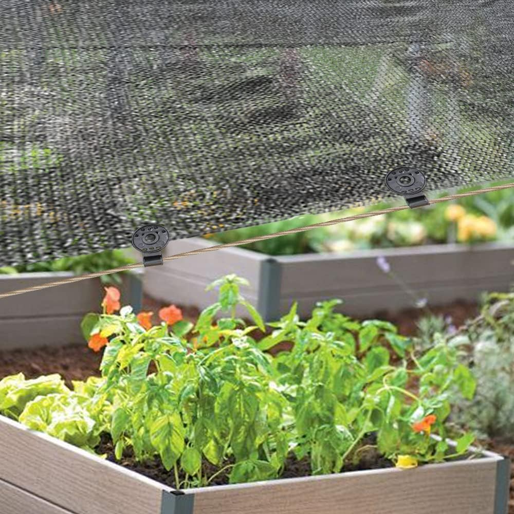 Pousbo 100 Pack Shade Cloth Heavy Duty Lock Grip,2023 New Shade Cloth Fix Plastic Clamp,Premium Tarp Clips Fence Fabric for Greenhouse Outdoor Garden Netting,Anti Bird Netting,Sun Shade Net (100) image number 6