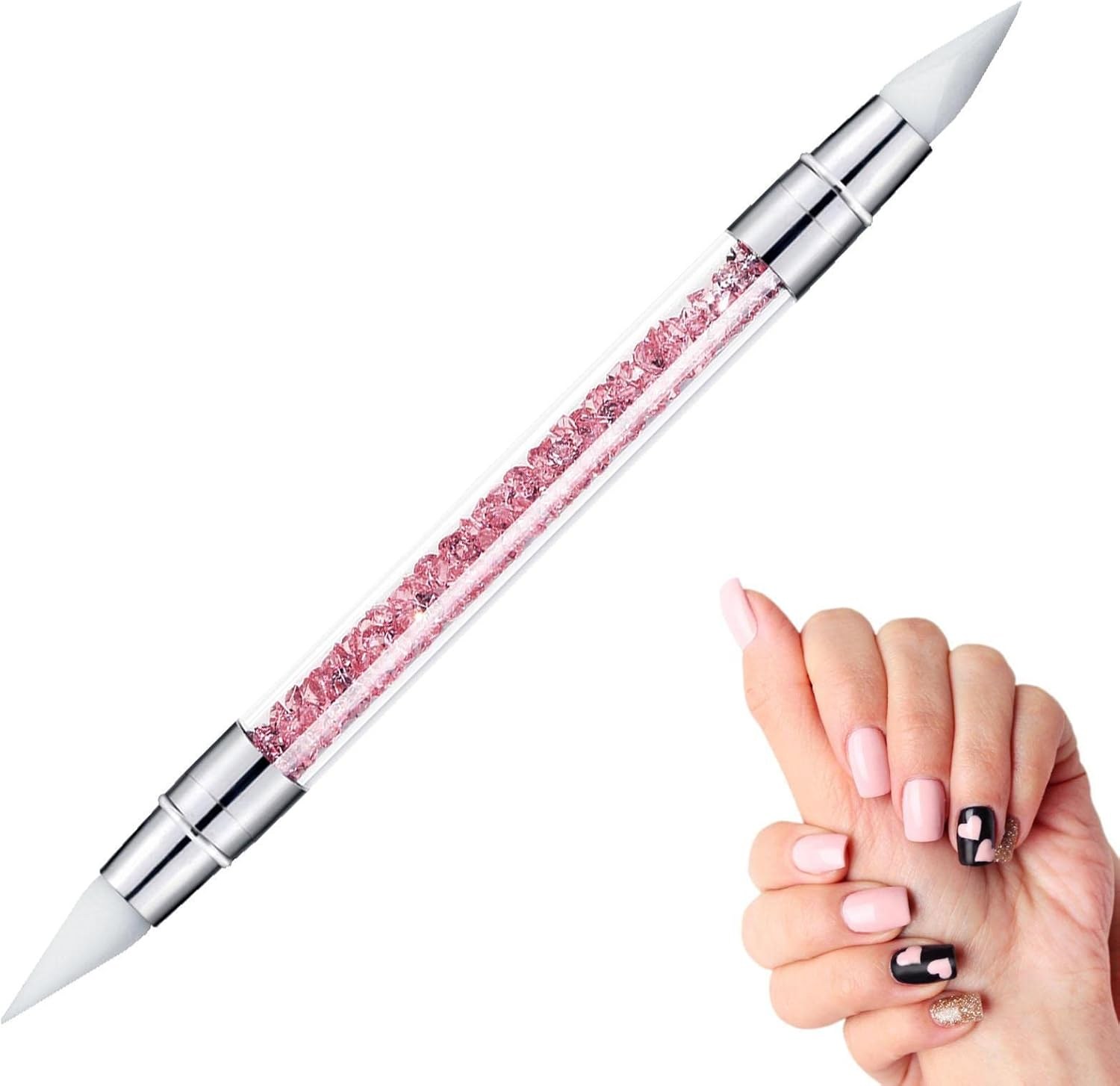 Silicone Nail Brush - Nail Tools for - Dual-Ended Sculpture Dotting Tools, Silicone Nail Polish Brushes For