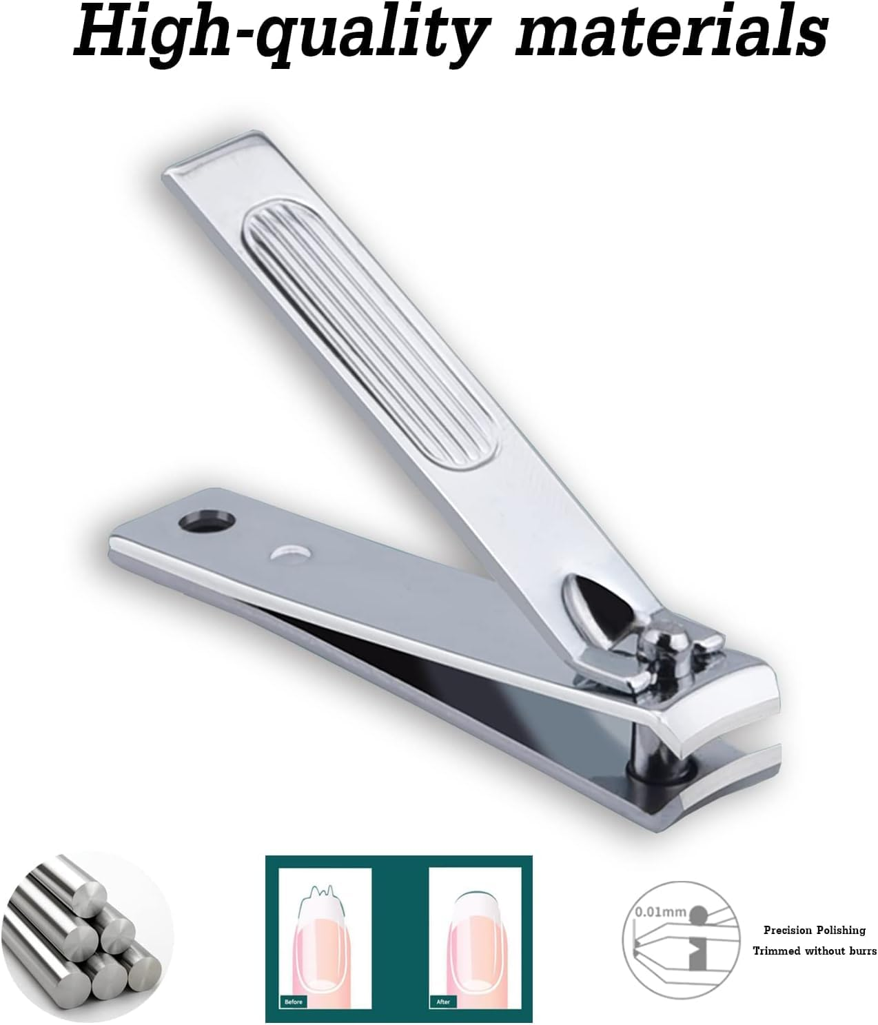 LABUBU Nail Clipper Set, 6 Pcs Toenail Clippers, Stainless Steel Fingernail Clipper, and PU Leather Manicure Set (Beige) image number 2