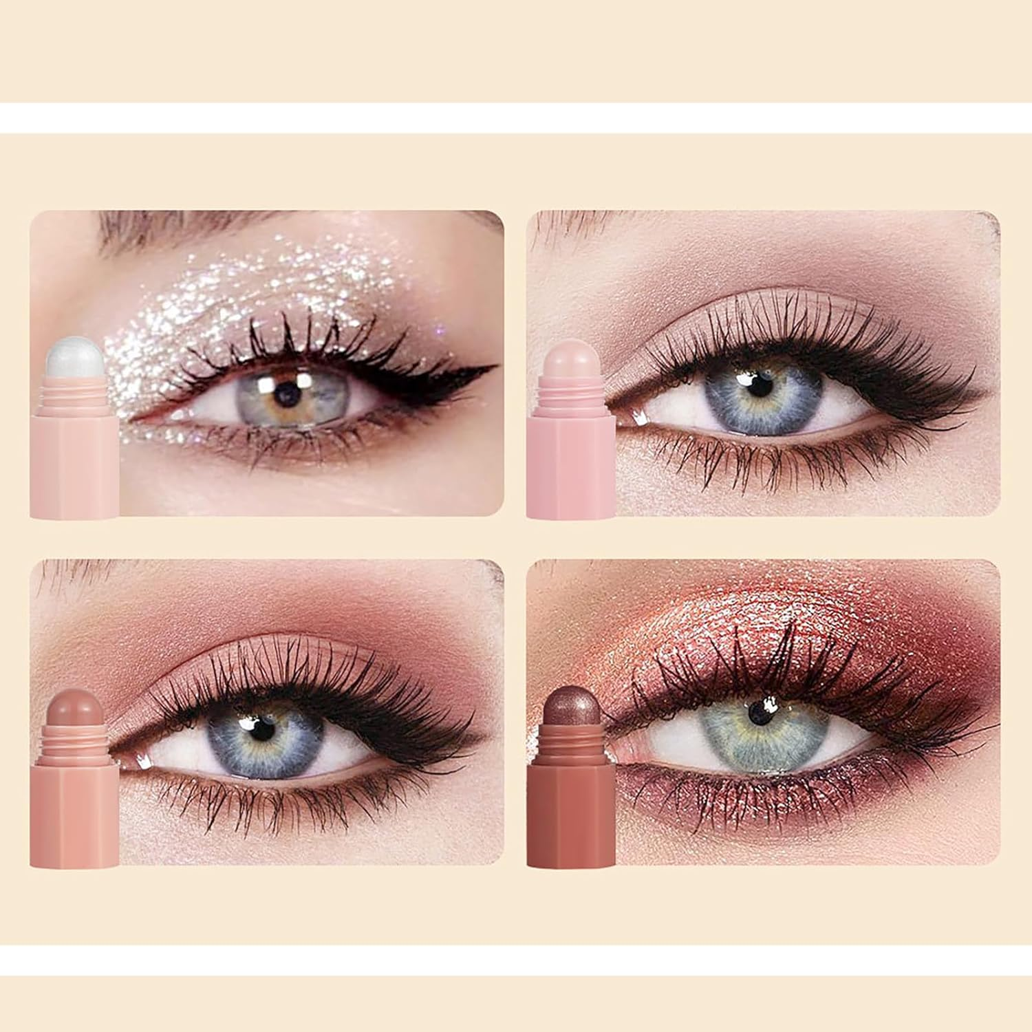 Eyeshadow Stick, 8 Colors Glitter Cream Eyeshadow Stick Set, Waterproof Eye Shadow Pencil, Colorful Eye Shadow Stick Pen Makeup Set, Waterproof & Long Lasting Starter Eyeshadow Stick Sets