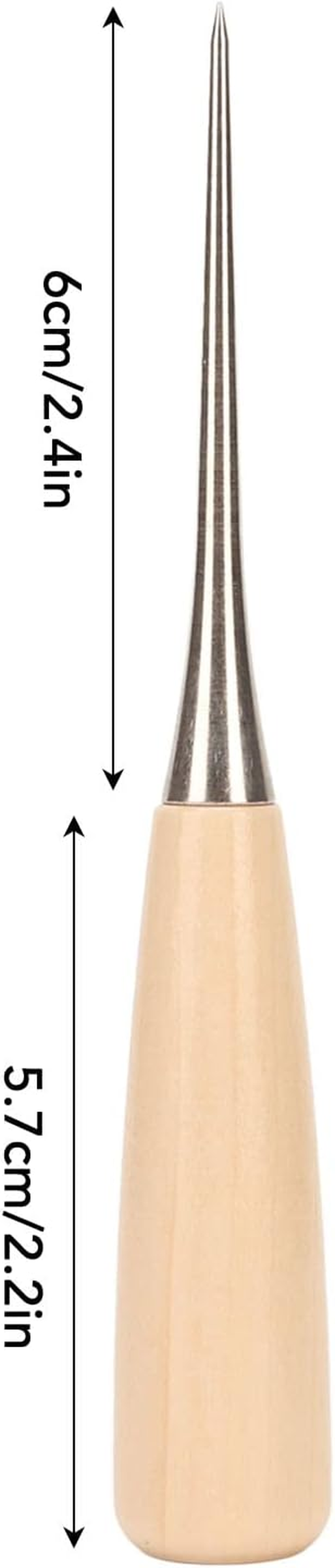 Stainless Steel Scratch Awl Tool with Hardwood Handle, Rust Resistant Multipurpose Leather Scratch Awl for Scribe, Layout Work, & Piercing Wood image number 2