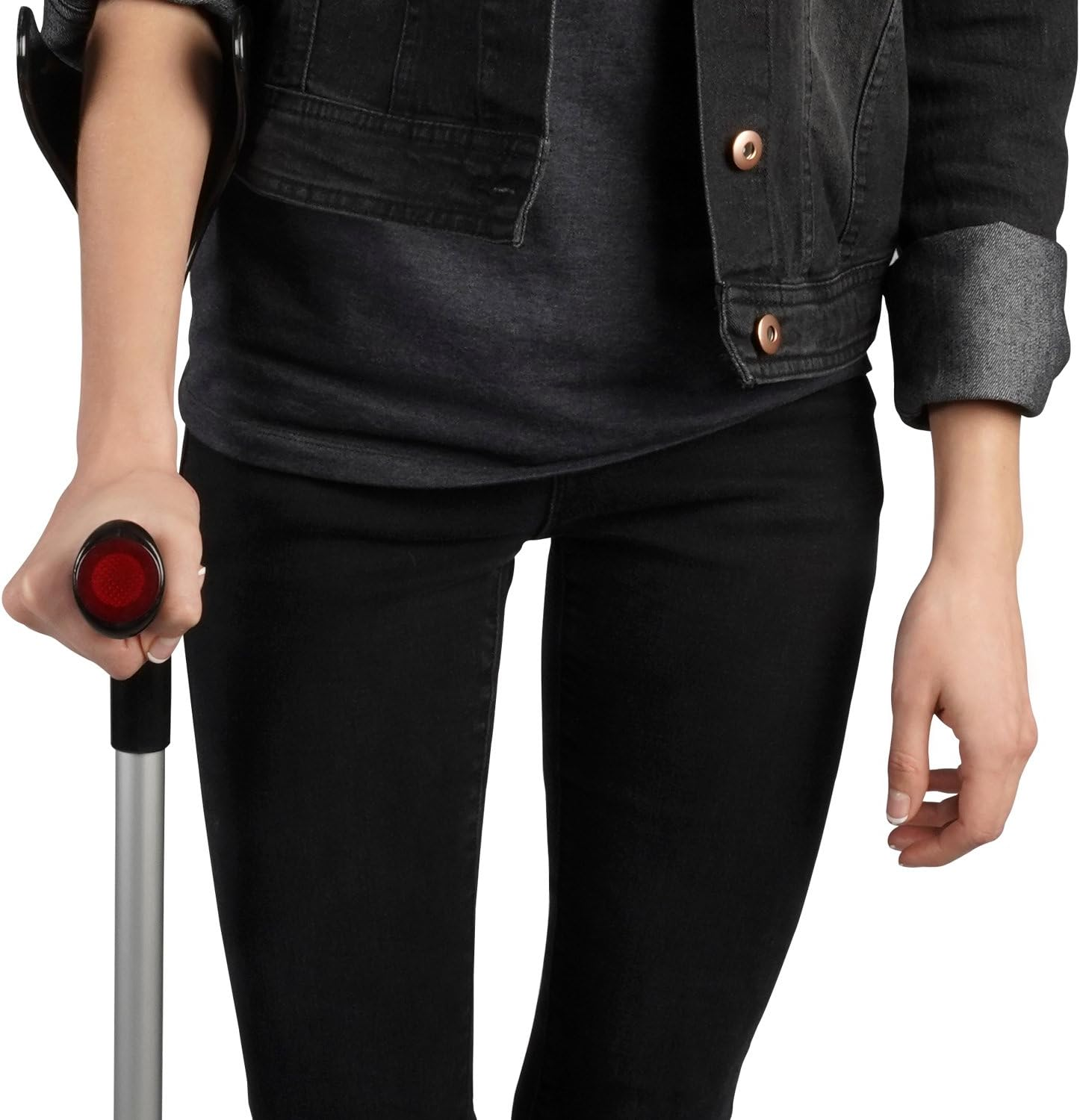 Soles Aluminum Forearm Crutch (SLS806BL) - Black image number 1