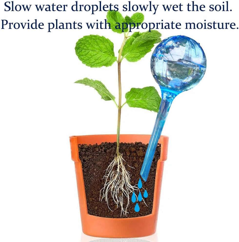 MOONSOUND Small Plant Watering Globes, 6Pcs Plastic Plant Watering Devices, Plant Waterer Self Watering Bulbs for Indoor Outdoor Plants image number 1