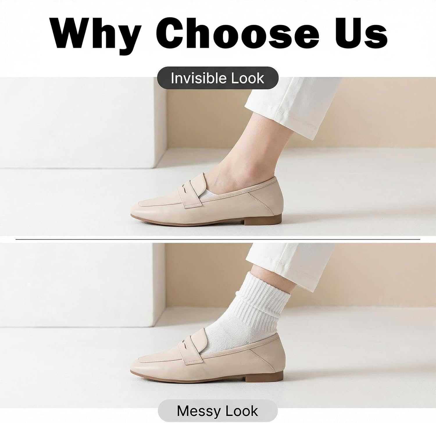 No Show Socks Women, Invisible Low Cut Socks for Flats, Boat Shoes and Summer Wear &ndash; Comfortable Hidden Design to Stay in Place image number 5