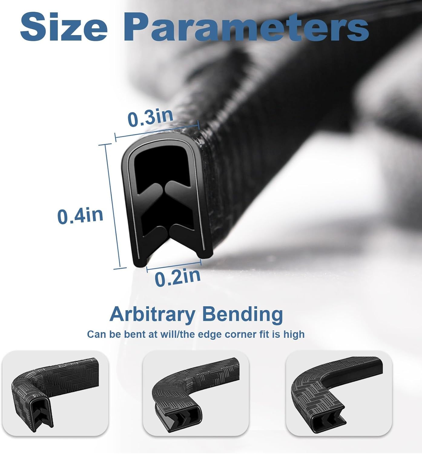 16.4 Ft Car Door Protector Edge Guards Seal, No Scratches Door Edge Guard, Durability No-Adhesive Rubber Edge Trim, Protect against Bumps Car Accessories, Suitable for Most Models image number 5