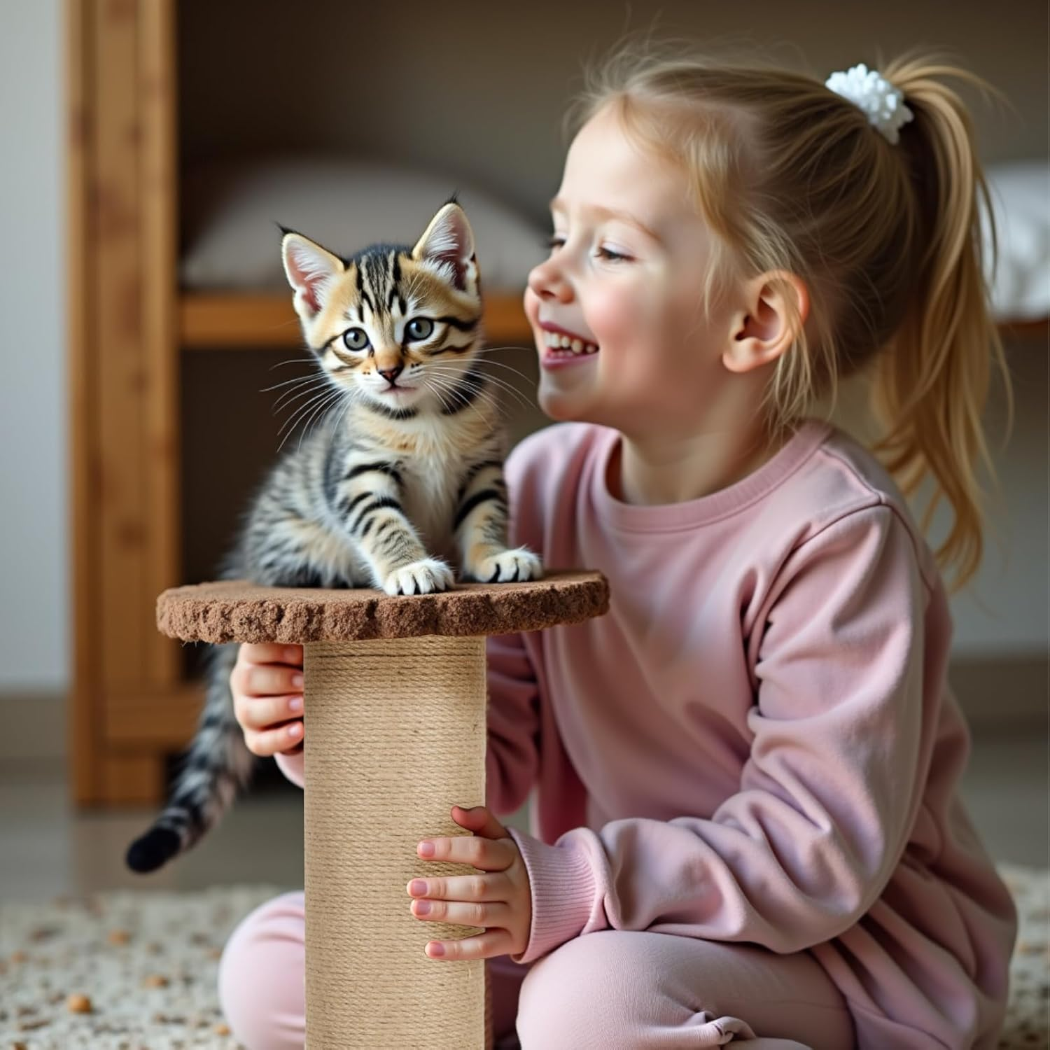 Pinkgarden Replacement Cat Scratching Post Sisal 40Cm 4.5" Thick Pack of 2 M8 Replacement Scratching Post Parts for Renovation White Includes Screws (Natural) image number 2