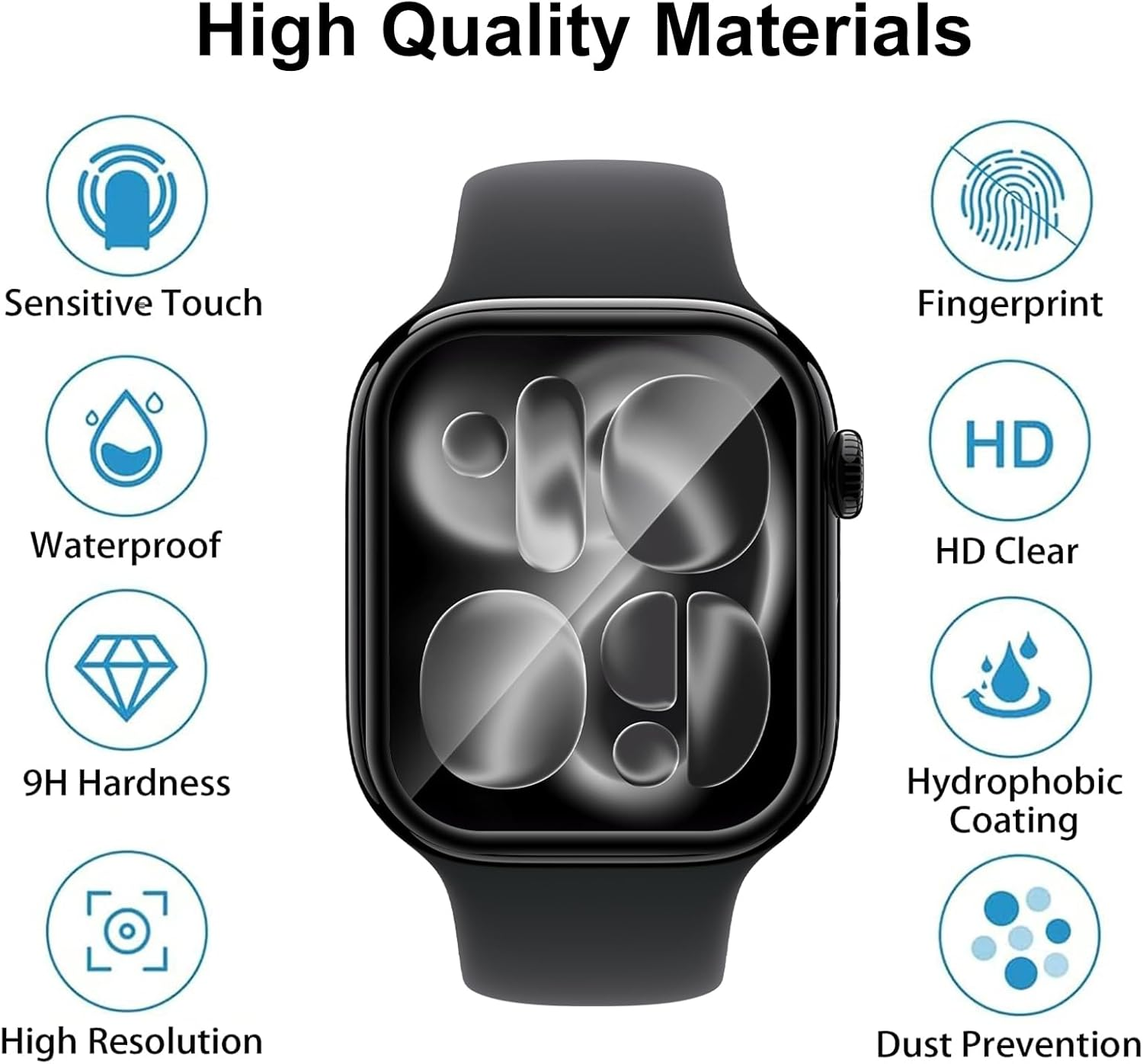 CONAPIKA Screen Protector for Apple Watch Series 11 46Mm, 3 Pack Full Coverage Ultra Clear 3D Curved PET Screen Protector [Not Glasstouch Sensitive Non-Bubbles Anti-Fingerprint Protective Film image number 1