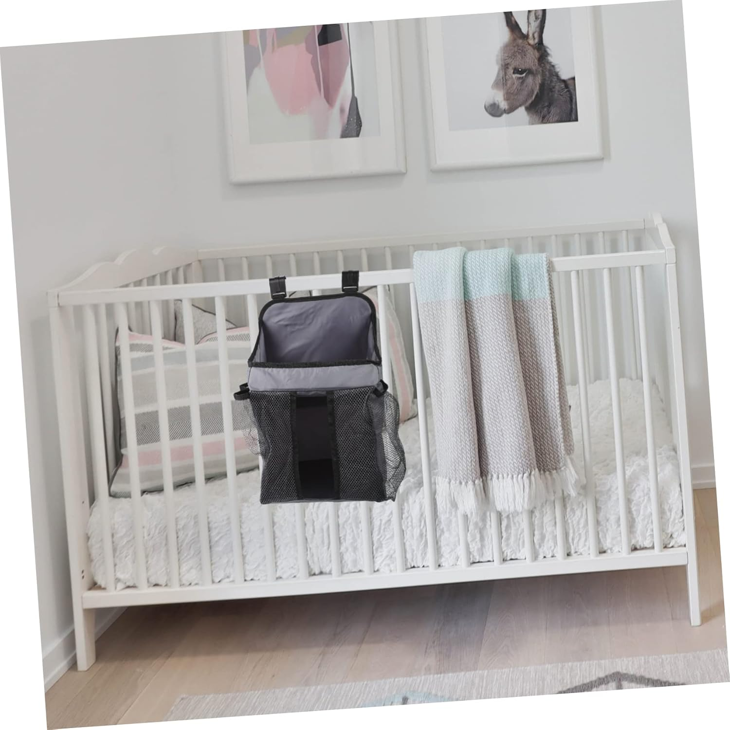 Ibasenice Changing Table Diaper Organizer Hanging Storage Pouch Milk Bottle Organizing Pouch for Parents image number 2