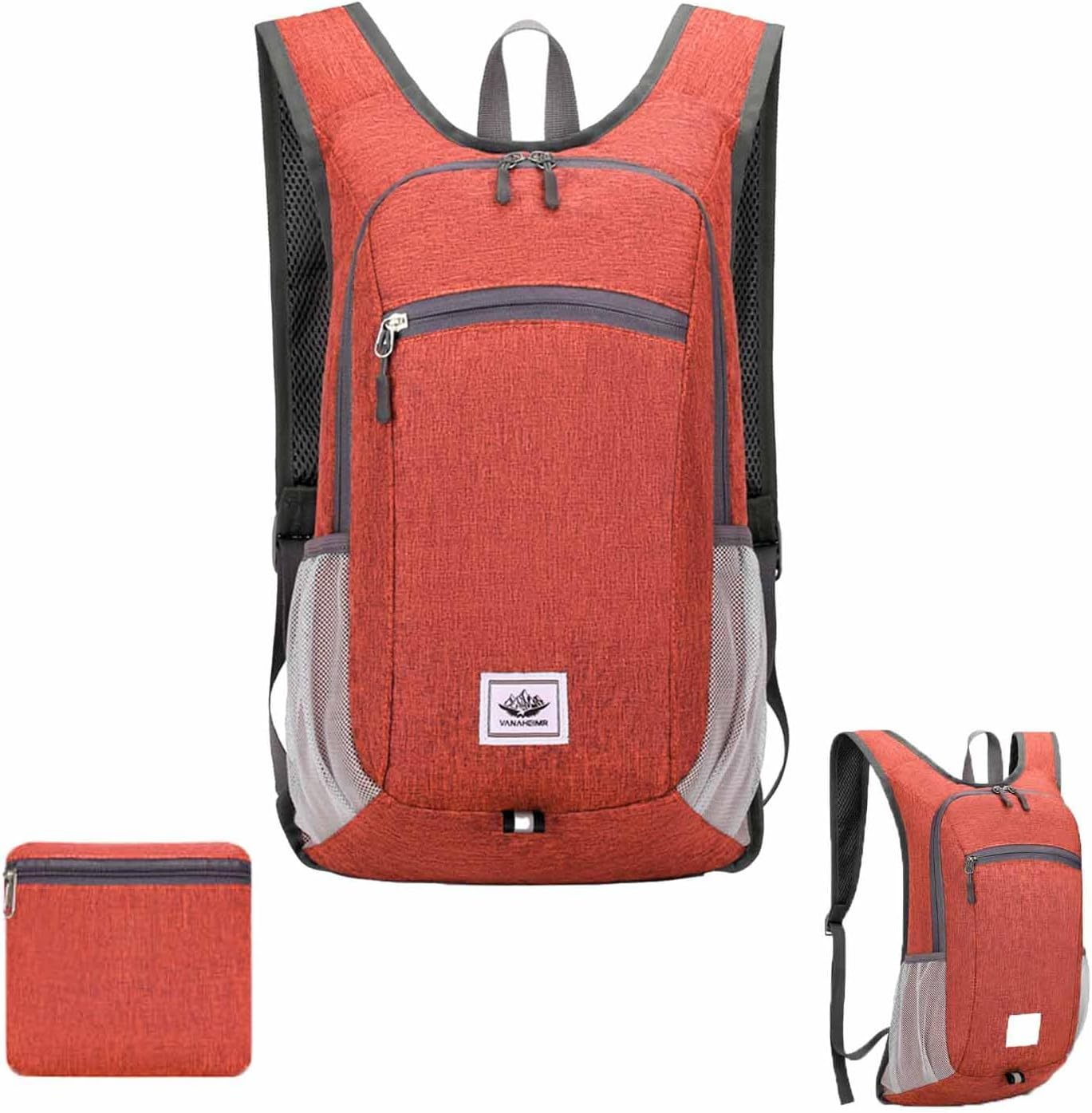 Mountaineering Folding Backpack, 12L Small Travel Backpack, Lightweight Foldable, Daypack Packable Camping Backpack, for Women Men