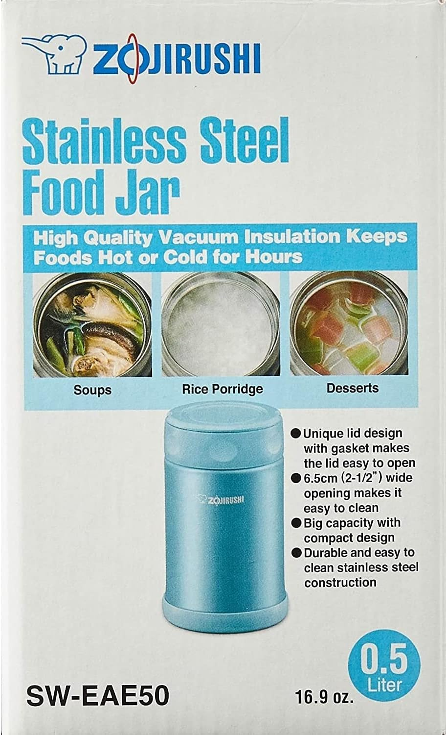 Zojirushi Stainless Steel Food Jar 500 Ml Aqua,Aqua Blue image number 7