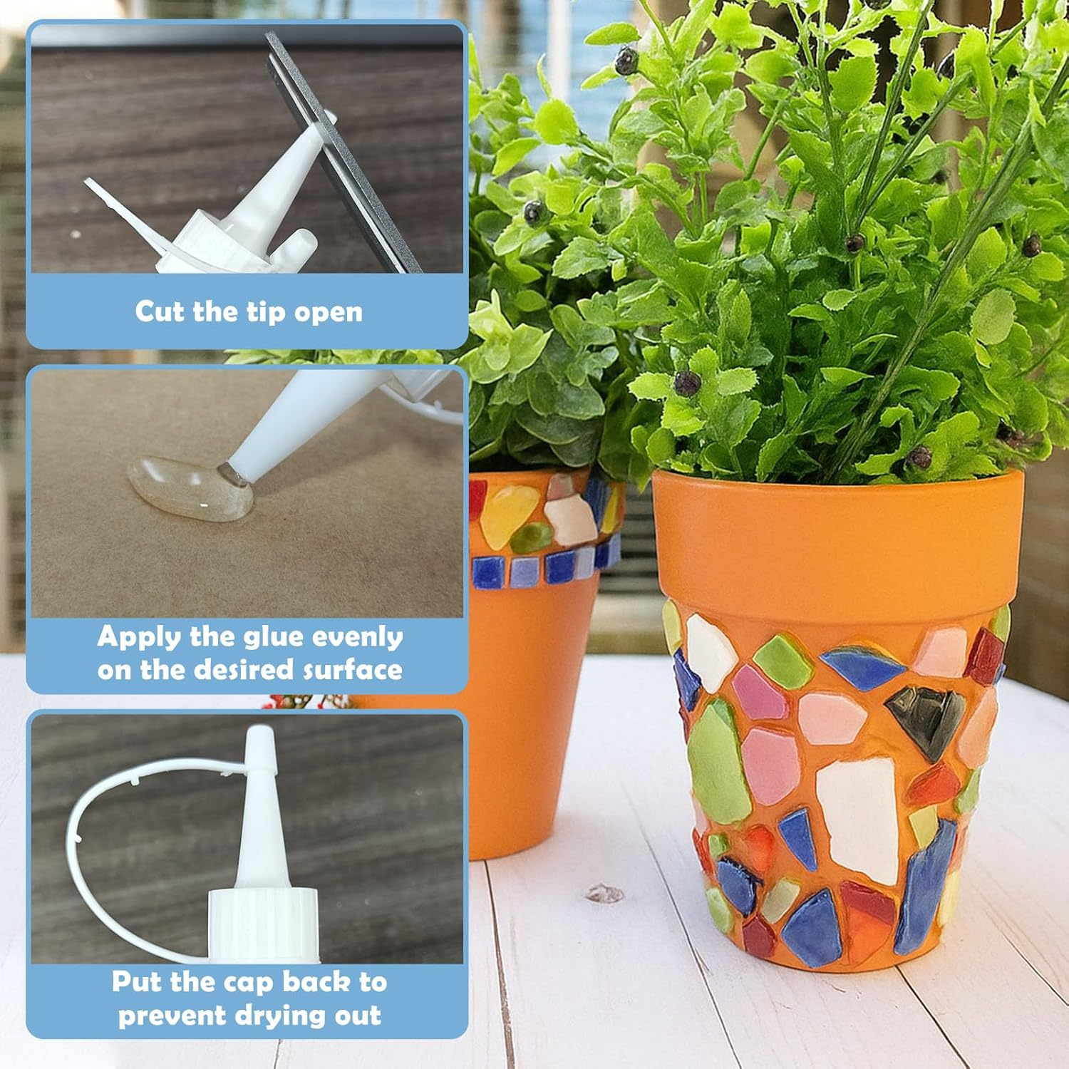 Mosaic Glue 100Ml, Clear Mosaic Tiles Glue, Non-Toxic & Water Resistant, Mosaic Adhesive Suitable for All Surfaces image number 4