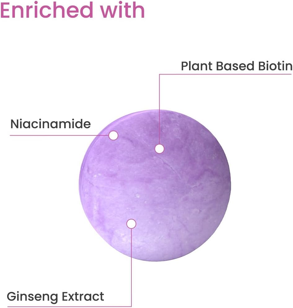 Earth Rhythm Biotin Shampoo Bar with Niacinamide, Ginseng | Restores Suppleness, Adds Shine, Sulfate & Paraben Free, for Rough & Damage Hair (Cardboard) - 80 Gm image number 6