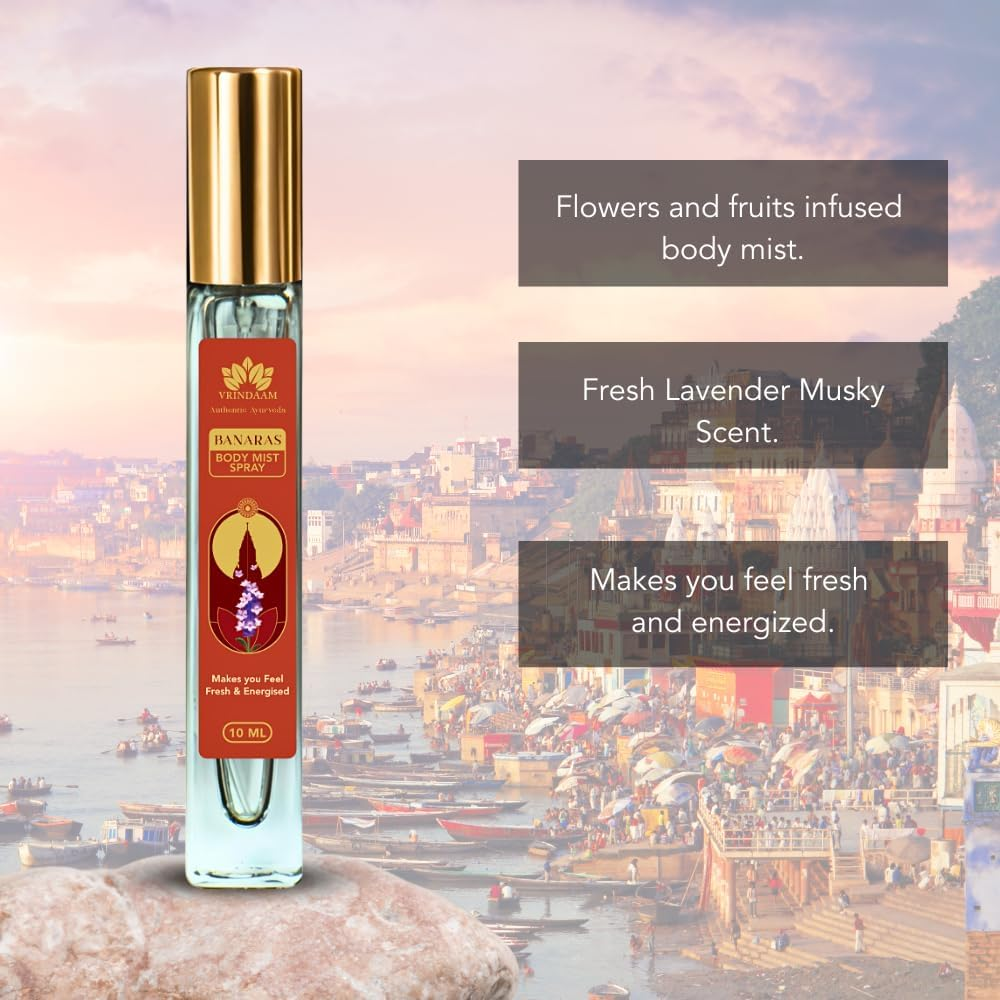 VRINDAAM Udayan Body Mist Gift Box for Women & Men | Perfect for Anniversary, Birthdays & Special Occasions | Fresh Lavender, Citrus Woody, Sweet Musky Scent | 5 Piece Gift Set (5X10Ml) (Heritage Gift image number 6