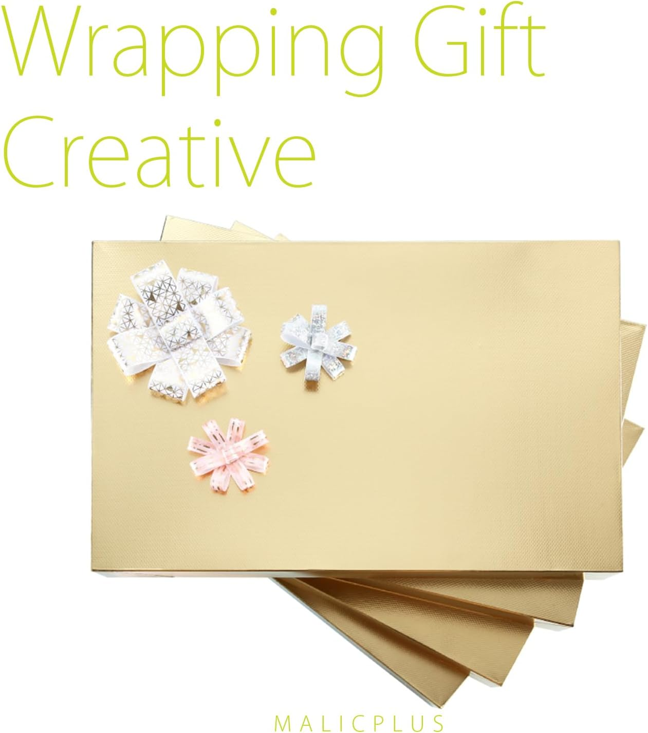 MALICPLUS 12 Gift Boxes with Lids 36.8X24X5 CM, Shirt Boxes, Boxes for Clothes, Gold Gift Boxes, Shirt Gift Boxes (Grain Texture) image number 3