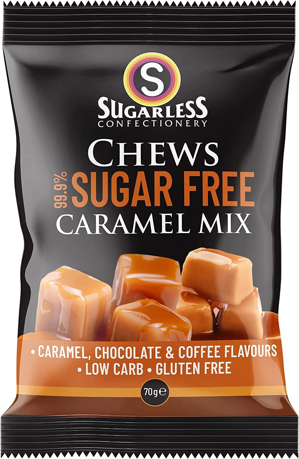 Sugarless Confectionery Caramel Mix Chews 70 G image number 1