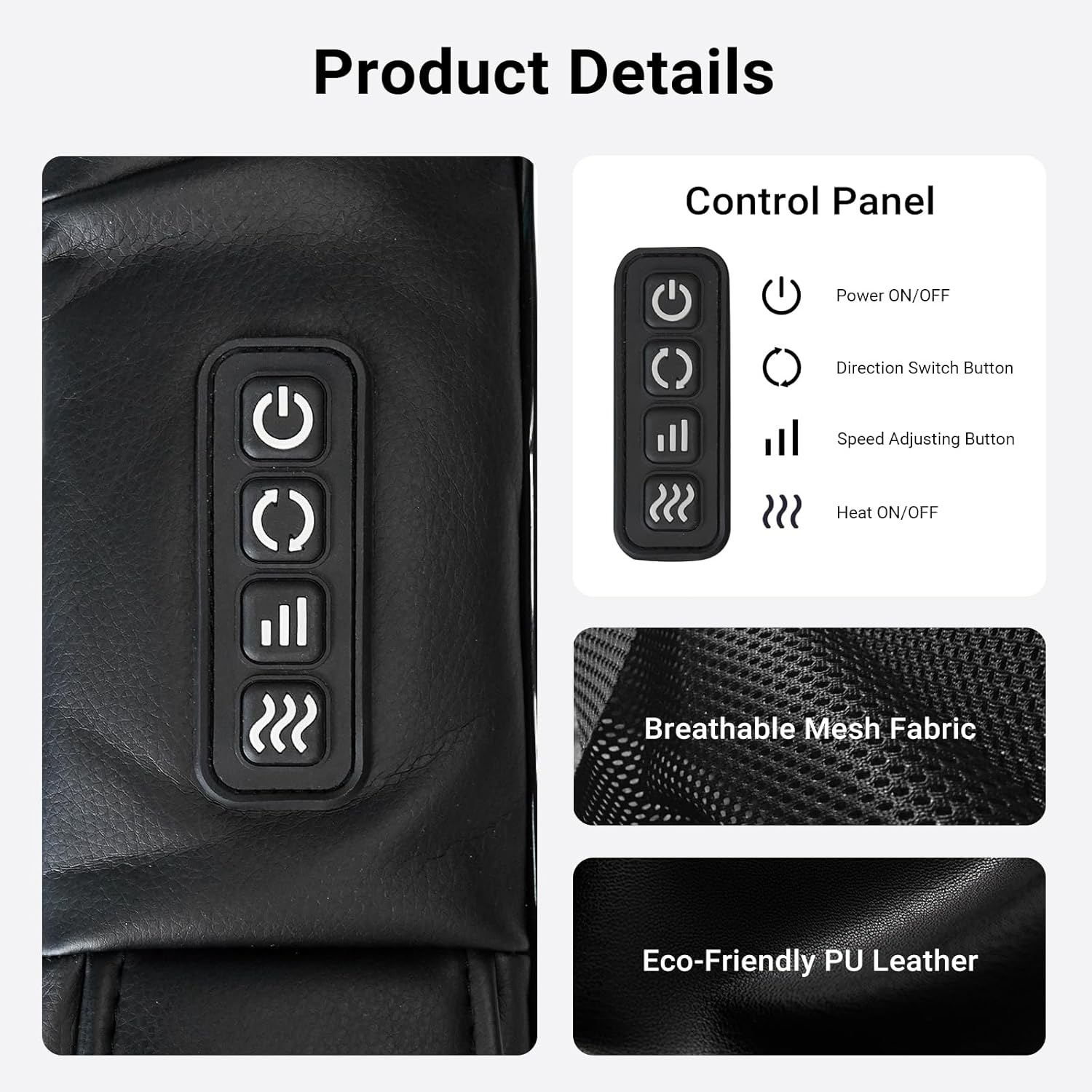 COZI Neck and Back Massager with Heat, Electric Deep Tissue 4D Kneading Massage for Shoulder, Leg, Body Muscle Pain Relief, Home, Office, and Car Use, Gifts for Christmas Friend Dad Mom Men Women image number 3