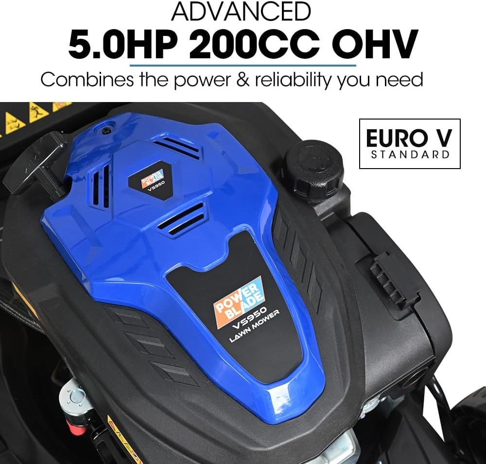 Powerblade 20" 200Cc Self-Propelled Lawn Mower, Electric Start, 7 Height, Steel Deck, Deck Wash Port, OHV 4-Stroke Petrol - VS950 image number 3