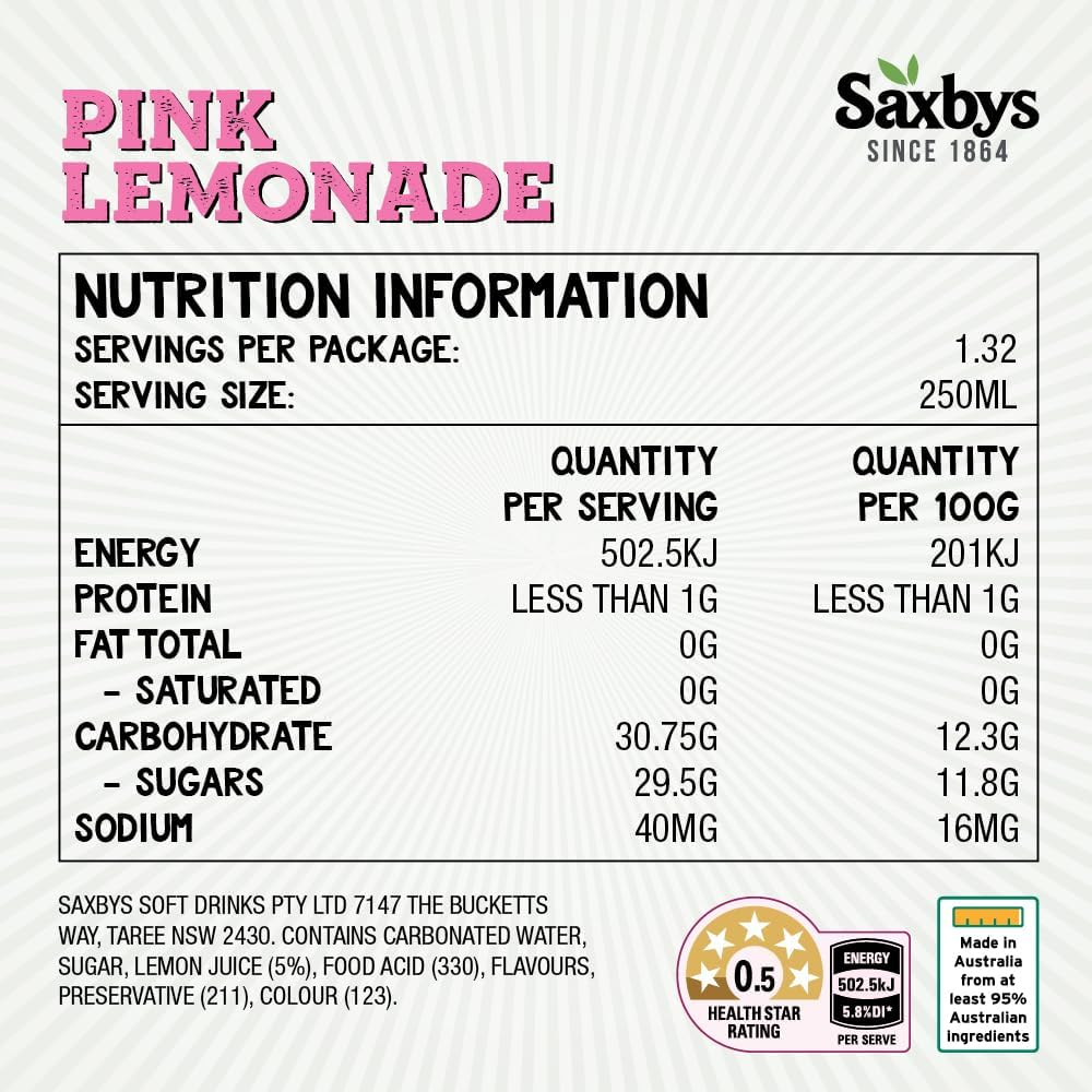 Saxby'S Pink Lemonade 330Ml X 15