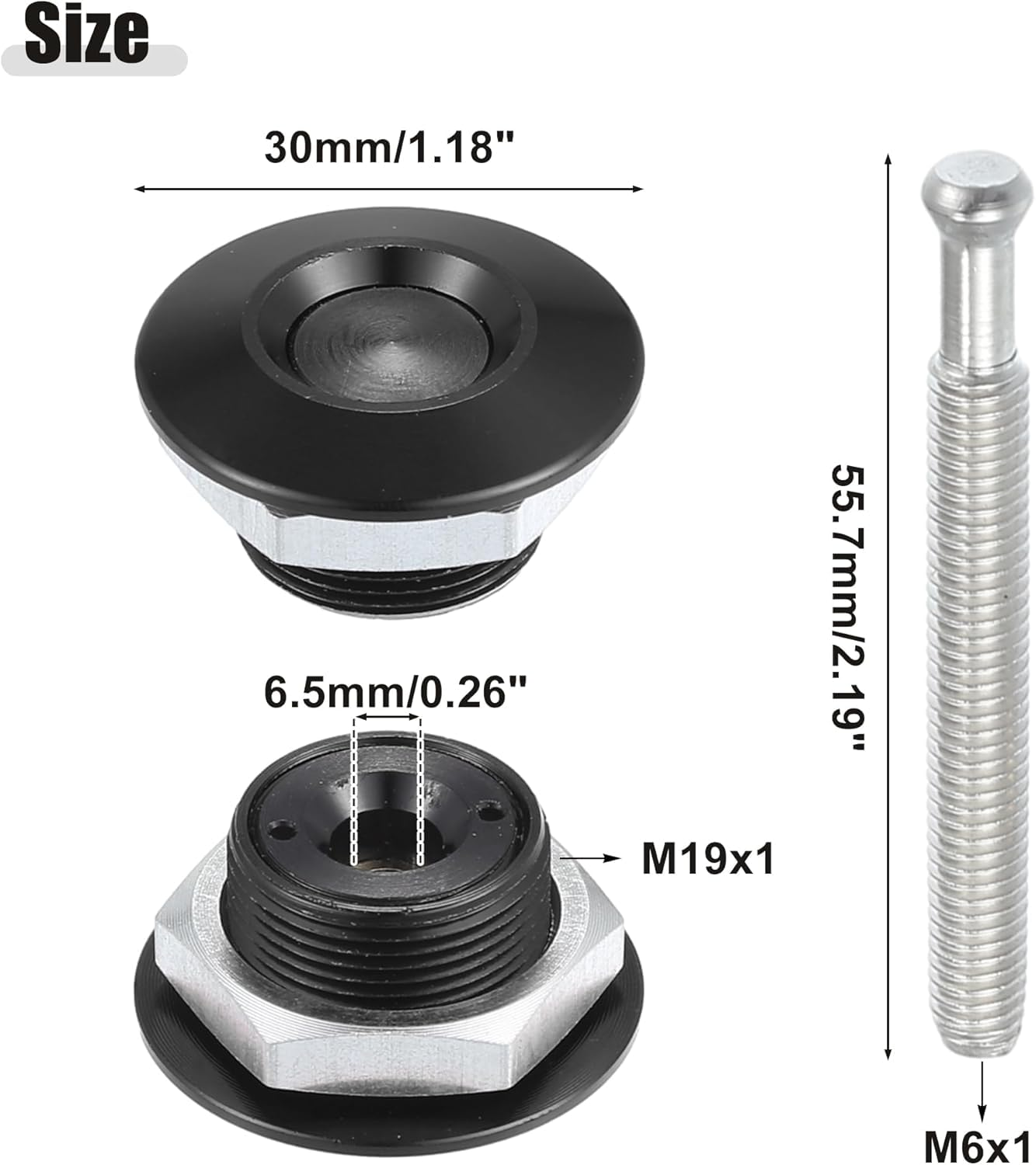 Quick Release Lock Latch Bumper License Plate Lock Clip Push Button Bonnet, 4Pcs Vehicle Hood Pins Quick Release Lock Latch Bumper Button Bonnet, Aluminum Alloy Quick Latch Lock for Auto Bumper image number 5