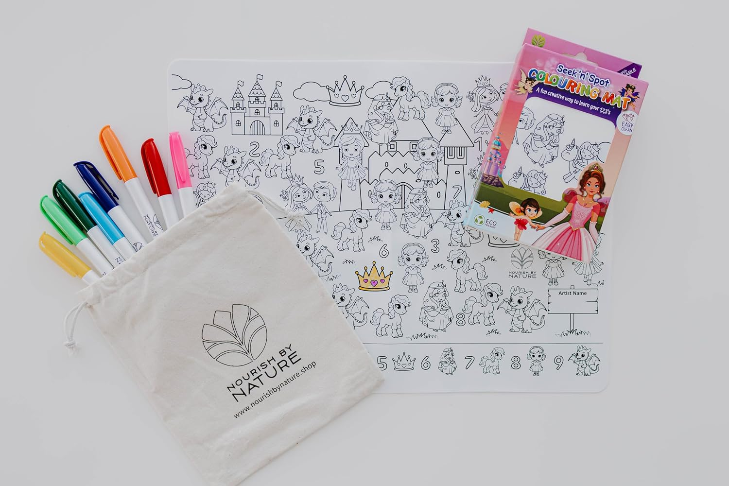 Nourish by Nature Silicone Colouring Mat - Princesses and Fairies image number 5