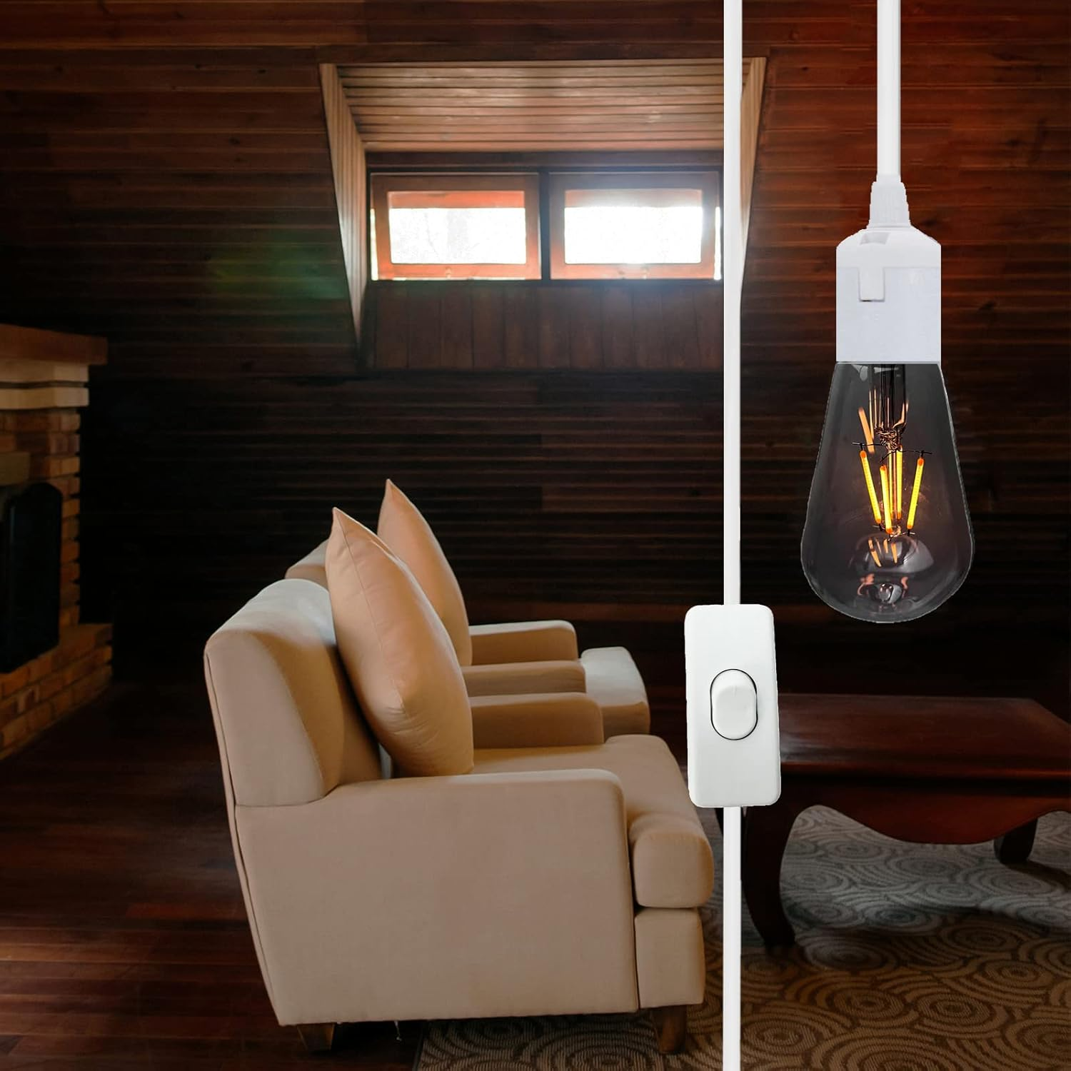 E27 LED Light Bulb Base 3M Extension Cable Cord with On/Off Switch, E26 Lamp Holder Socket AC AU Power Plug, Lights Lamp Bulb Cord for Bedroom Kitchen Plant Growth DIY Hanging Lanterns Pendant Light image number 3