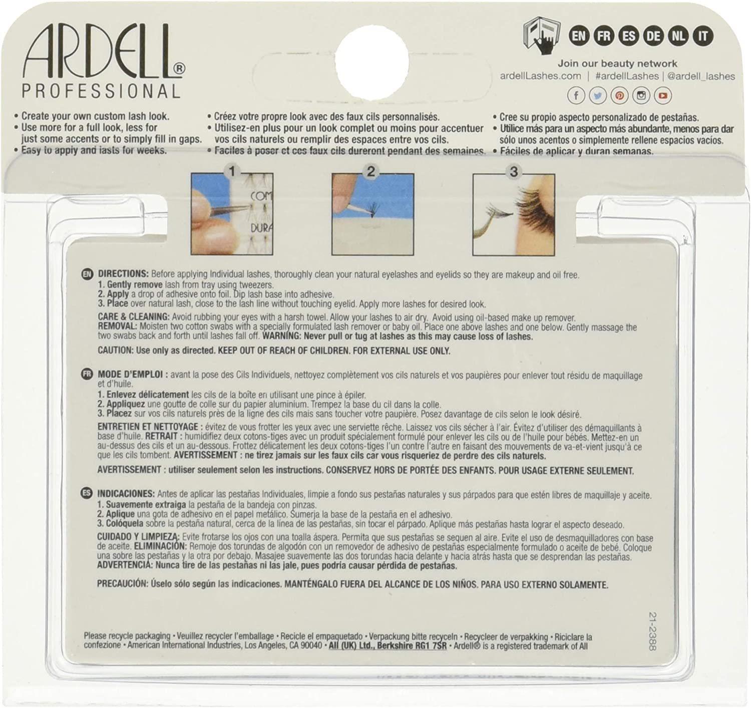 Ardell Double Knot-Free Short Individuals Lashes, Black, Short (61484) image number 4