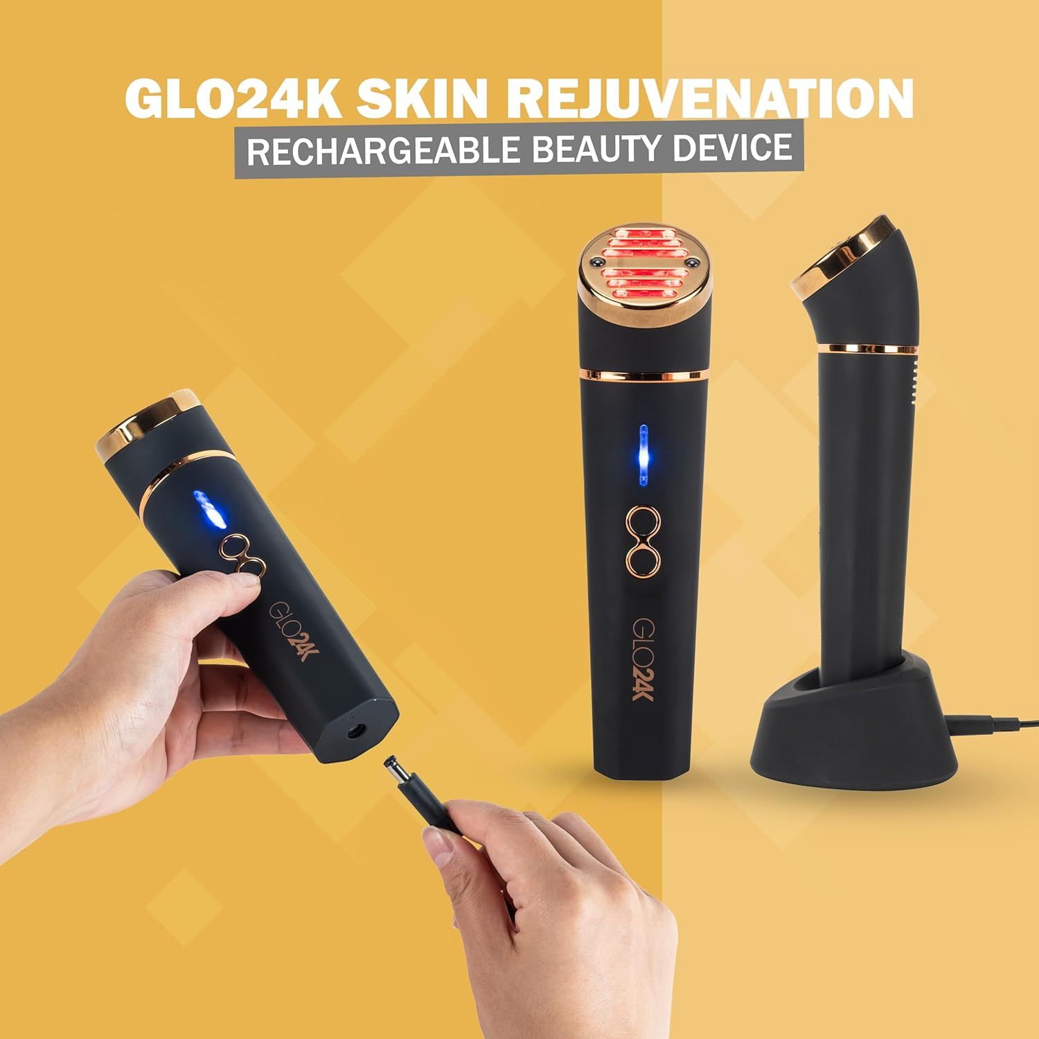 GLO24K UNLEASH the POWER of GOLD Beauty Device for the Face. LED, Thermal, Vibration Technologies. Facial Machine image number 4