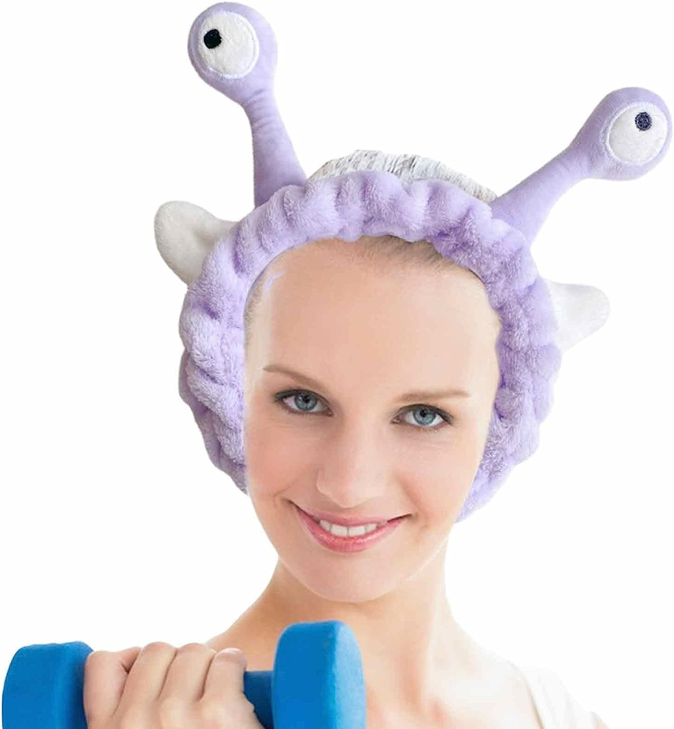Face Wash Headband | Plush Snail Eyes Headband Spa Hair Bands | Elastic Skincare Head Band | Make up Headband Hair Accessories for Washing Face image number 3