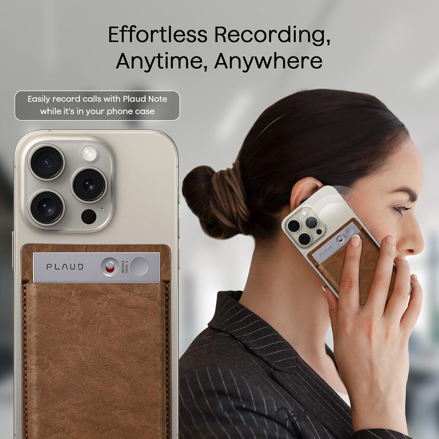 Voice Recorder Carrying Case for Plaud Note Compatible with Plaud Note AI Audio Recorder Portable Protective Case Brown