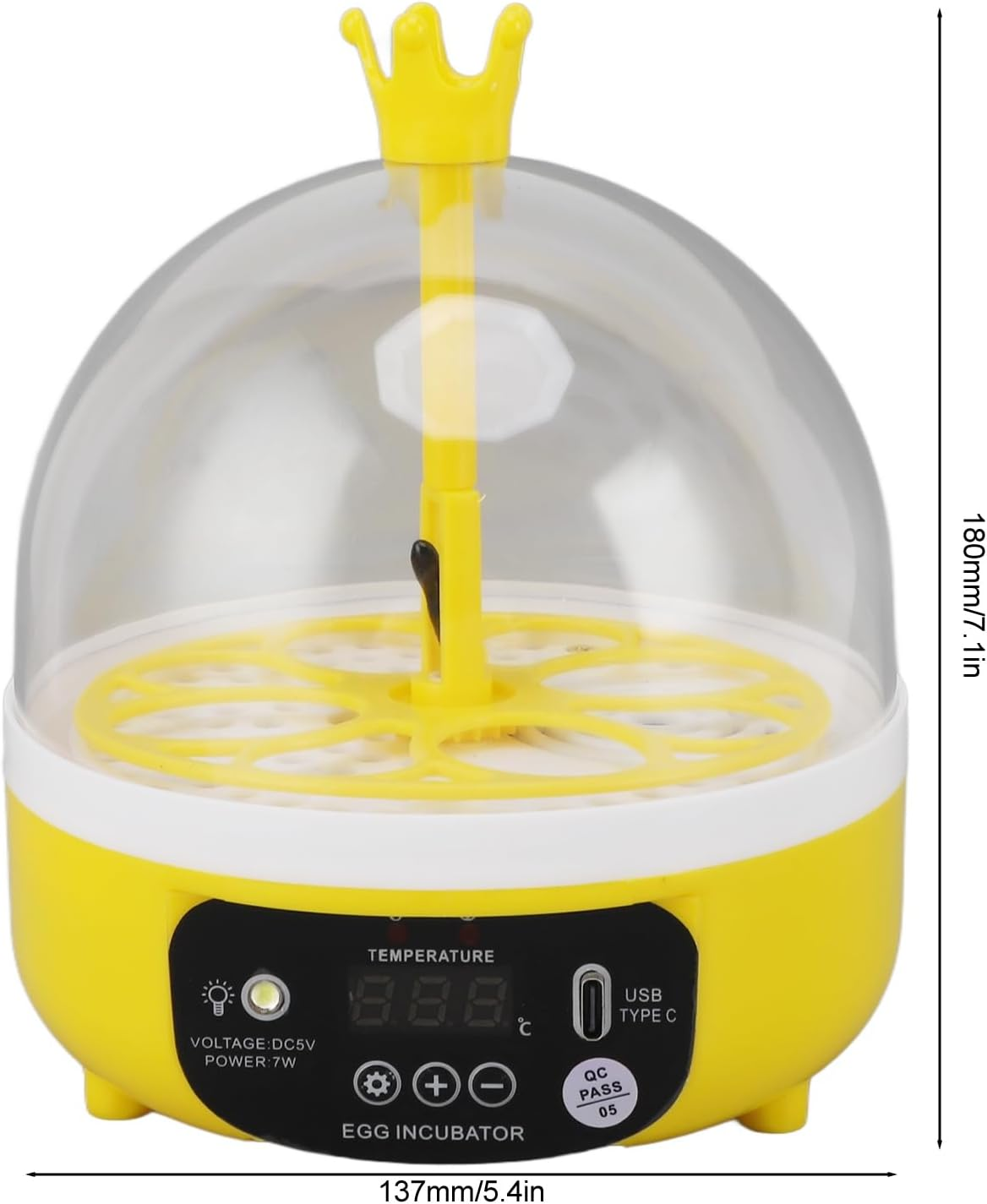 Poultry Hatching Machine Egg Incubator with ABS Transparent Lid for School (Auto Turning) image number 5