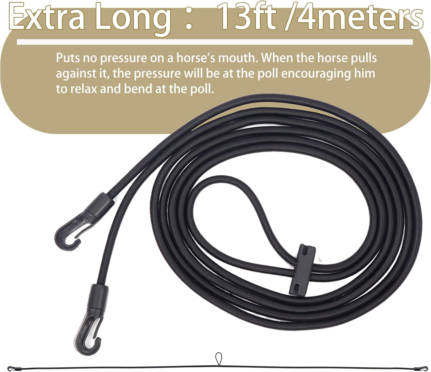 Extra Long 13Ft Horse Rein Elastic Neck Stretcher Adjustable Rope Bungees for Horse Training Aid Alternative to Side Reins 4 Meters image number 5