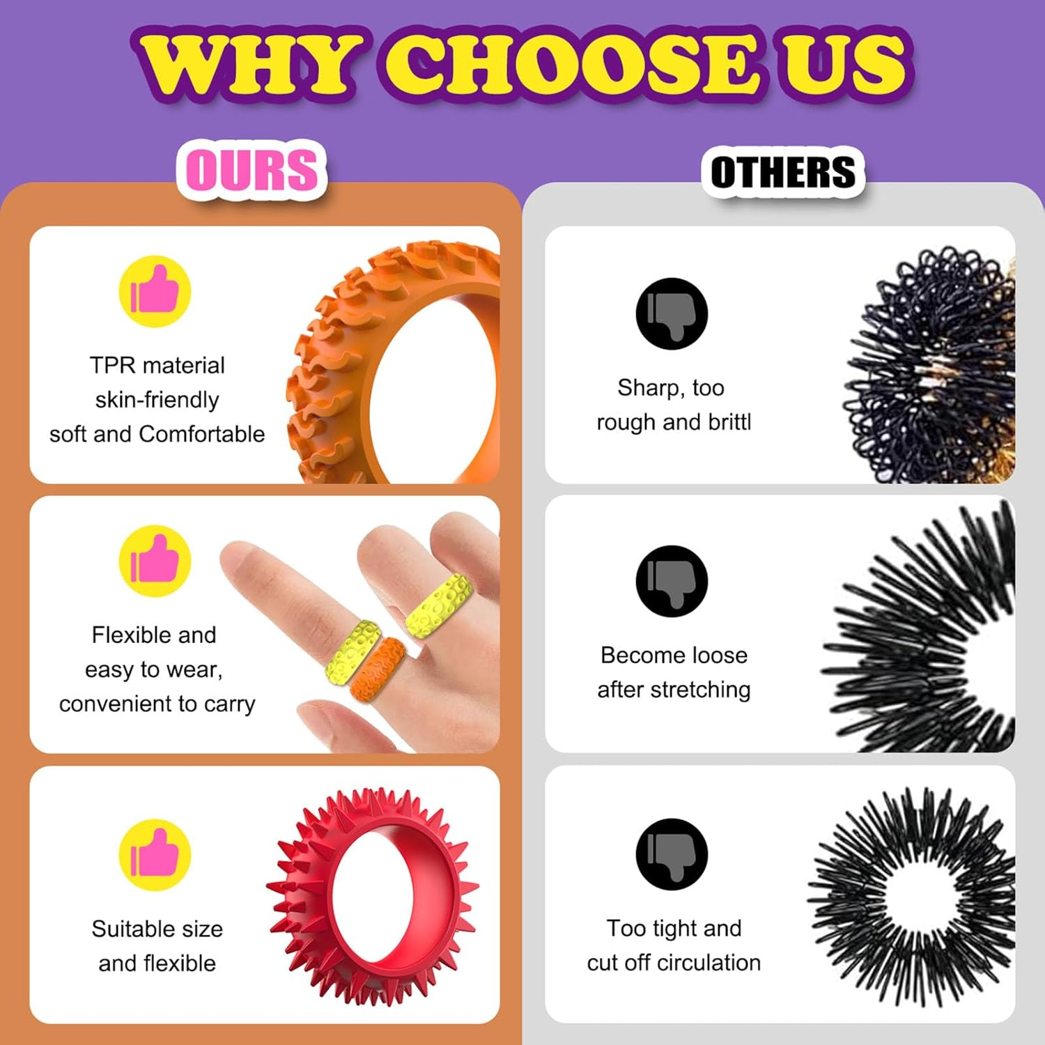 18 Pcs Fidget Sensory Rings for Adults & Kids &ndash; Quiet Finger Fidget Toys for Anxiety Relief, Autism Calming, ADHD Focus, Classroom & Student Prizes, Stress Texture Office Toys, Stocking Stuffers