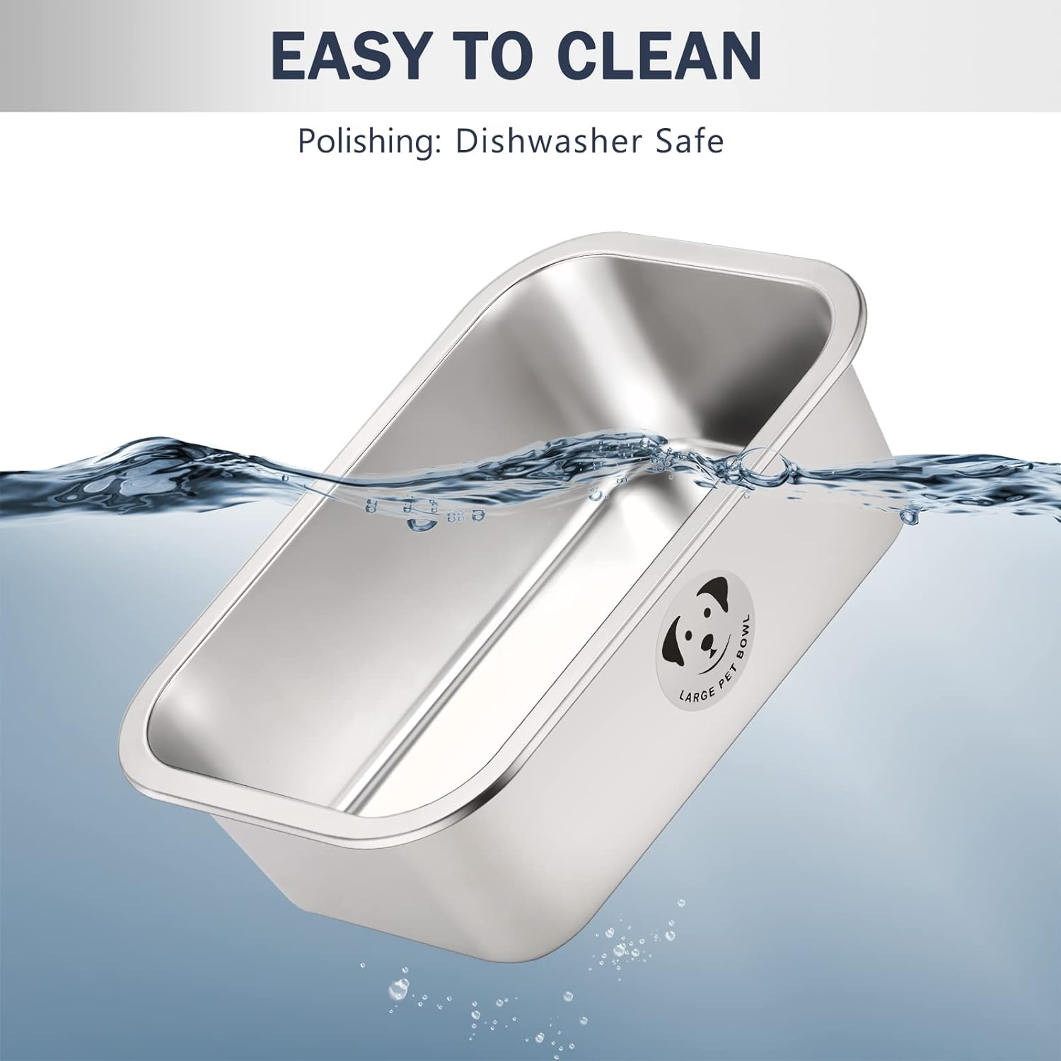 Stainless Steel Dog Bowls for Large Dogs, High Capacity Metal Dog Food Bowls, Food and Water Bowl for Larges, X-Large, and Big Dogs 1.25 Gallons image number 2