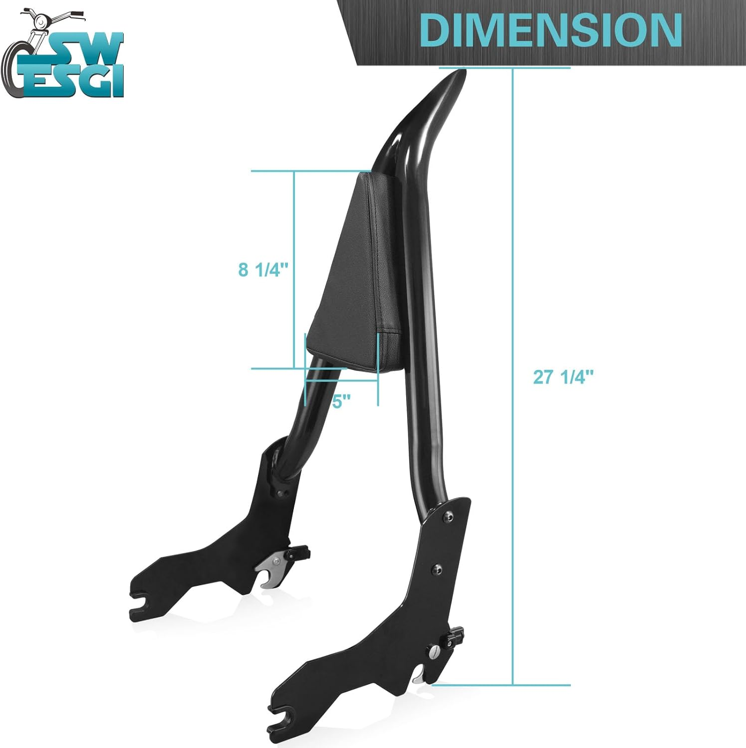 Detachable Quick Release 26&rdquo; Sissy Bar Passenger Backrest with Docking Fit for Harley Softail Models Lowrider S ST FXLR FXRST FXLRS FXLRST Sport Glide FLSB Dyna Black 2018-2025 (BLACK) image number 6