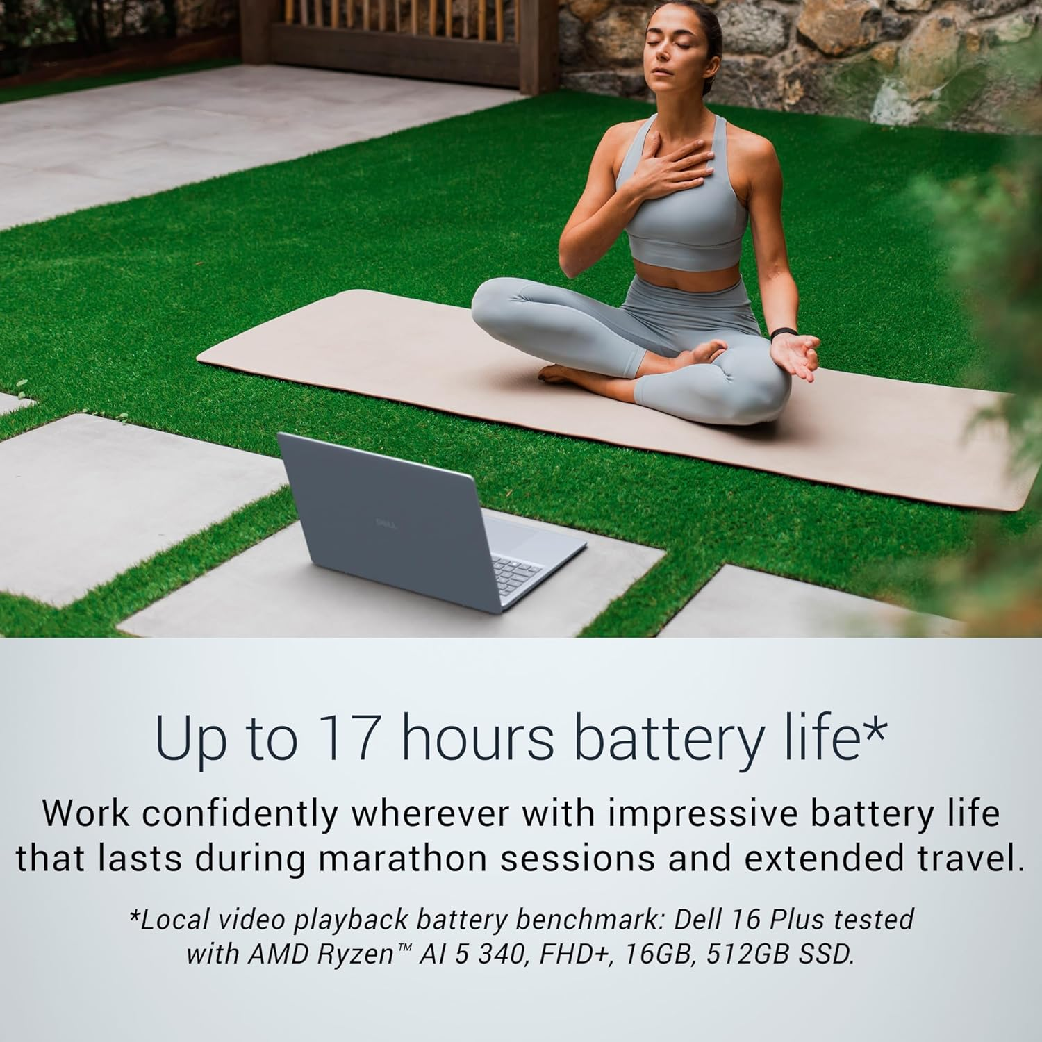 Dell plus 16 Laptop 16" FHD+ Display, AMD Ryzen AI 5-340, 16 GB LPDDR5X RAM, 512 GB SSD, AMD Radeon Graphics, Windows 11 Home - Ice Blue image number 3