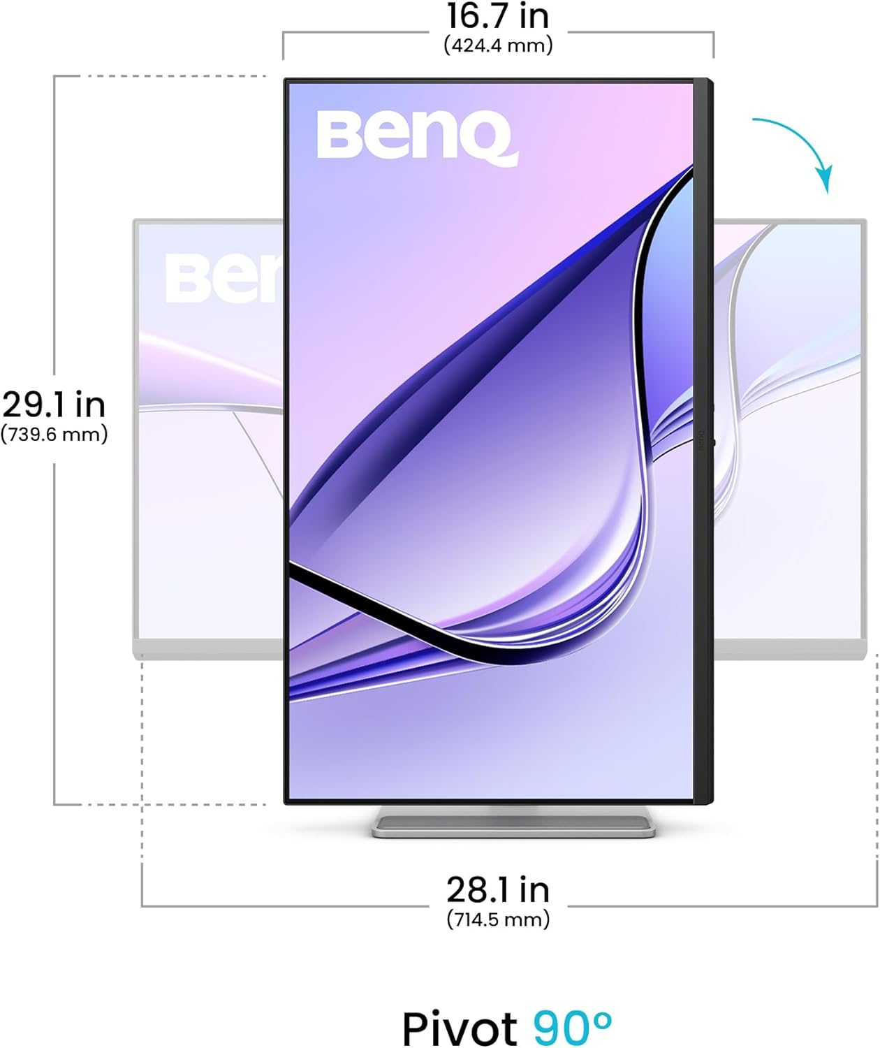 Benq MA320U 32&rdquo; 4K 3840X2160 Monitor for Macbook&reg; Pro/Air, Dual USB-C, 90W Power Delivery, Mac Color Match, USB Hub, Brightness & Volume Control on Mac, Height & Tilt Adjustable Stand, P3 Color Gamut image number 4