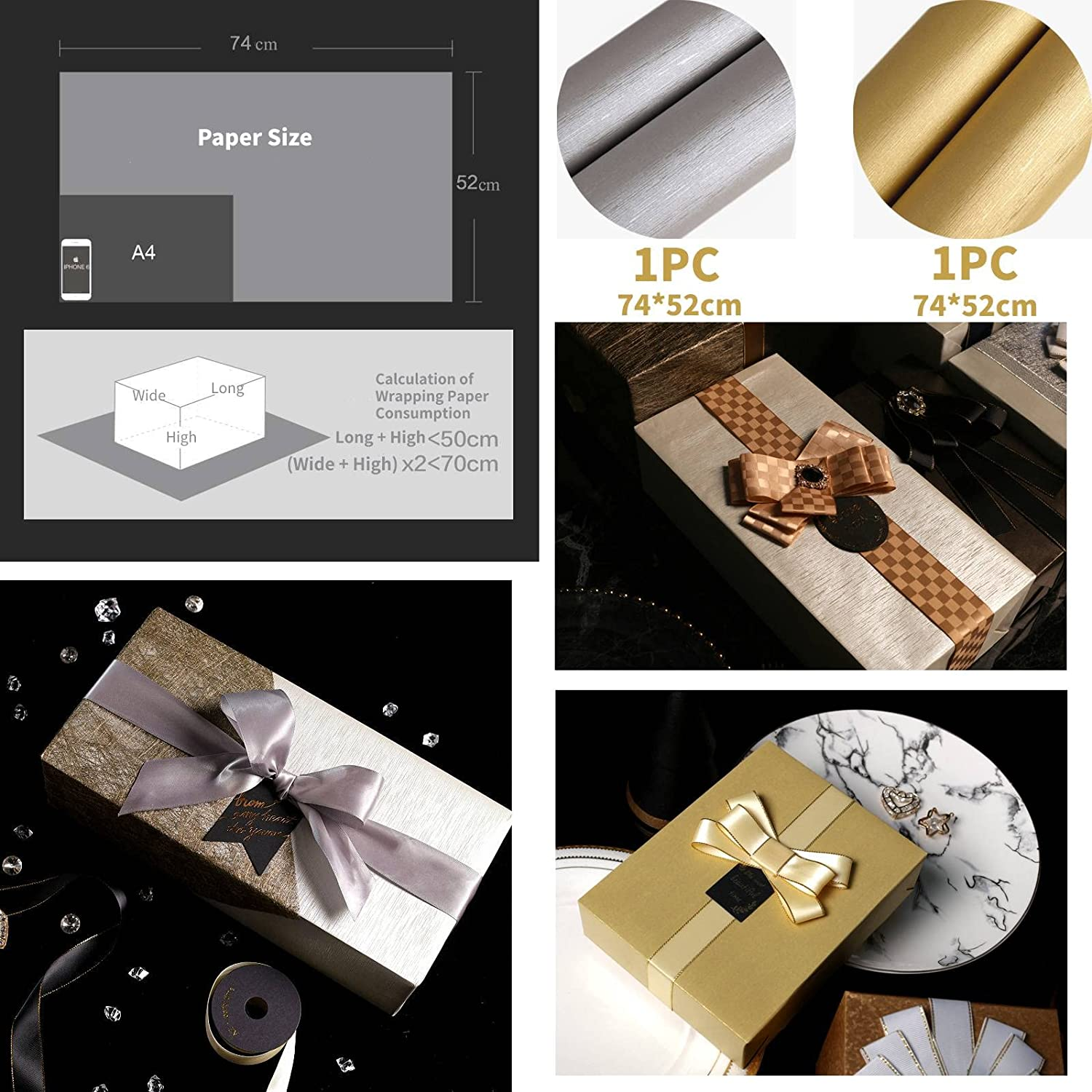 9PCS Wrapping Paper for Easter, Bridal Showers, Baby Showers, Birthdays, Friendsmas, Valentine'S Day and More image number 4