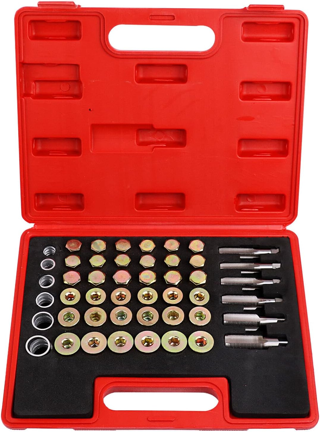 Comprehensive 114-Piece Oil Pan Thread Repair Kit for Sump, Gearbox, and Drain Plug - M13 to M22 Sizes, Durable Tool Set for Car and Light Commercial Vehicle Repairs image number 1