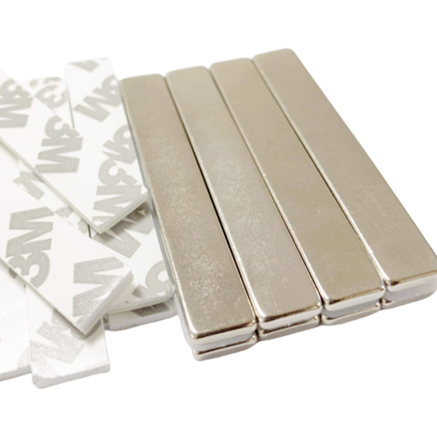 UCINNOVATE Neodymium Magnets, Strong Rare Earth Magnets with Adhesive Backing, 8 Pack Powerful Magnetic Strip, Rare-Earth Metal Magnet 60 X 10 X 3Mm, Heavy Duty, Fridge, Garage, Kitchen, Office DIY image number 1