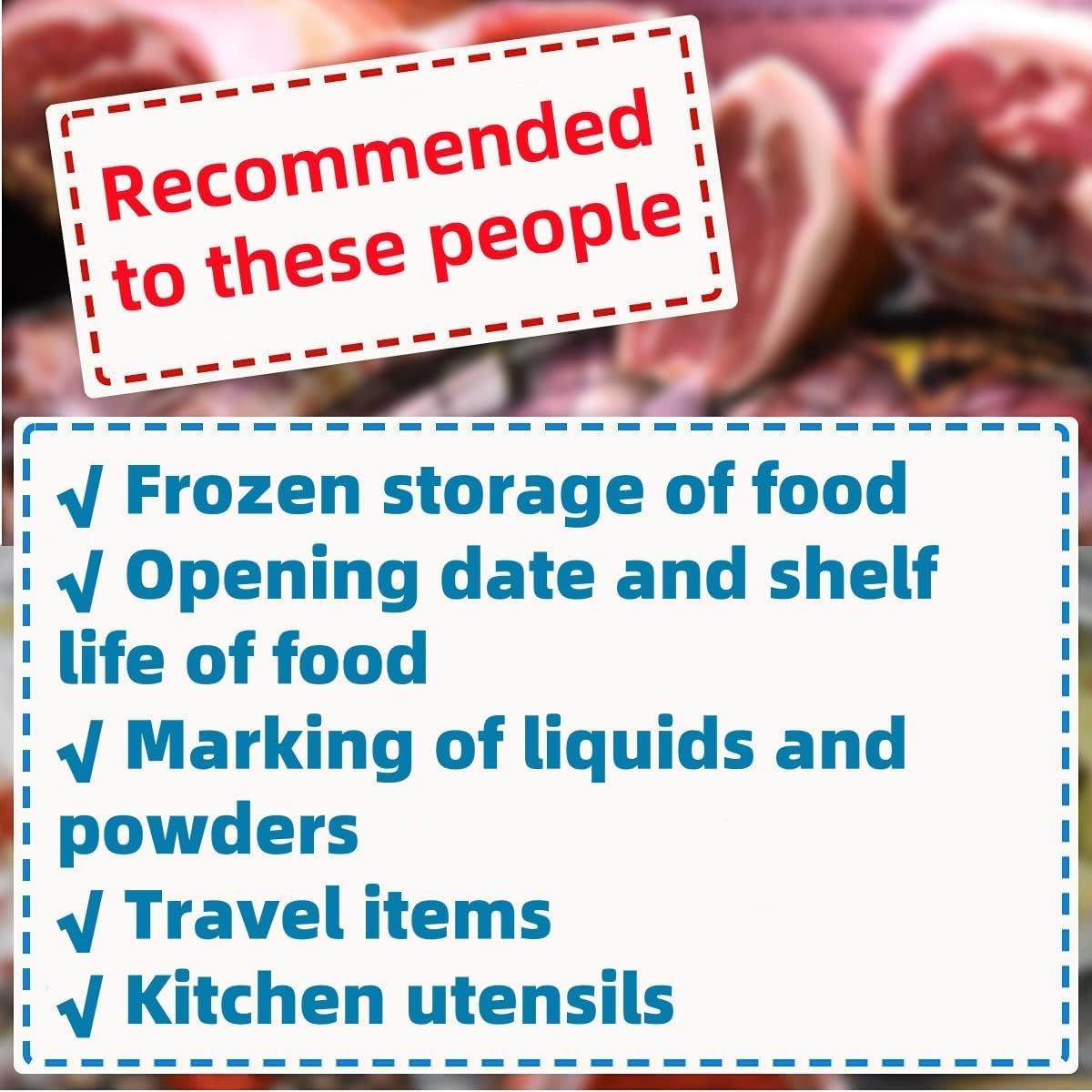 Hybsk Removable Freezer Labels 1X2 Inch Food Label 500 Pcs Refrigerator Storage Labels Waterproof Oil Resistant Pantry Label Date Stickers for Containers, Mason Jar, Bottle (Blue) - Red image number 5