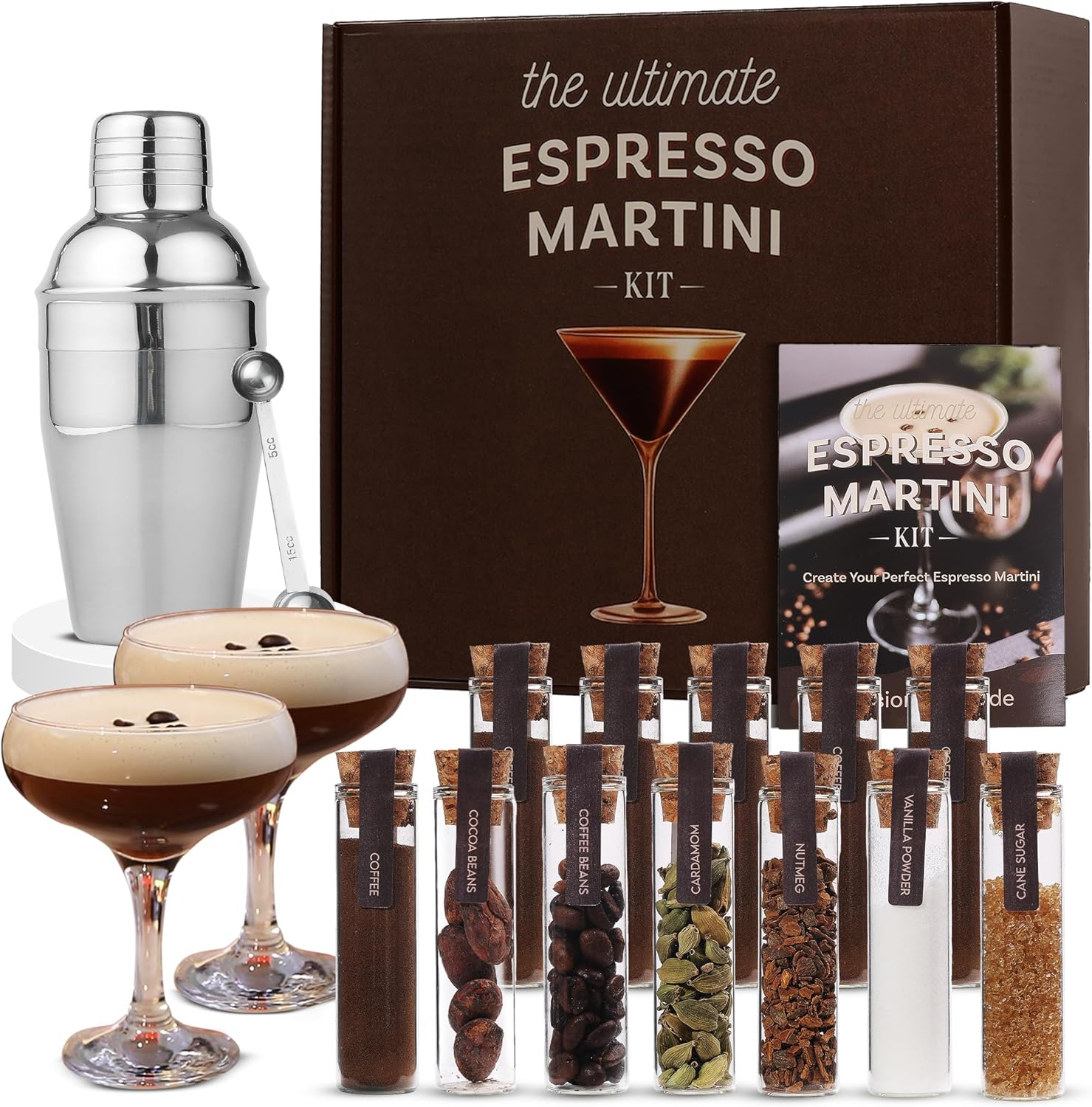 Espresso Martini Kit Gift Set&ndash; Complete Martini Maker Set with Espresso Mix, Party-Ready Accessories, and Elegant Decorations for Birthdays and Events, Birthday Gifts for Women