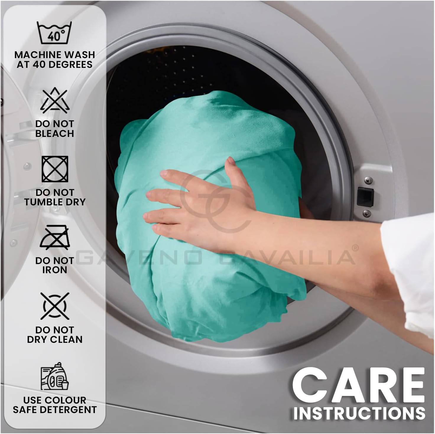 Fitted Sheet Double Bedding with 25 Cm Depth- Super Soft Cosy Easy Care Polycotton Bed Linen- Shrinkage and Fade Resistant- Aqua image number 3