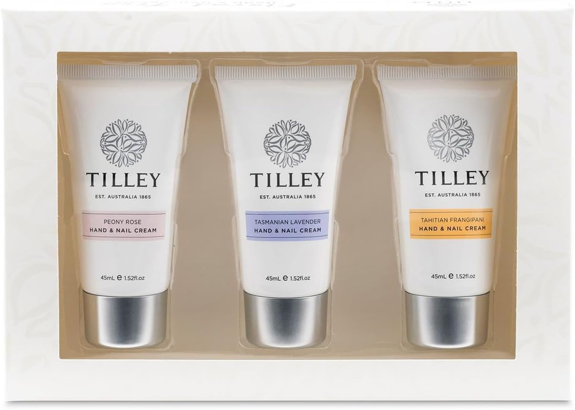 Tilley Classic White Floral Hand & Nail Cream Trio Set