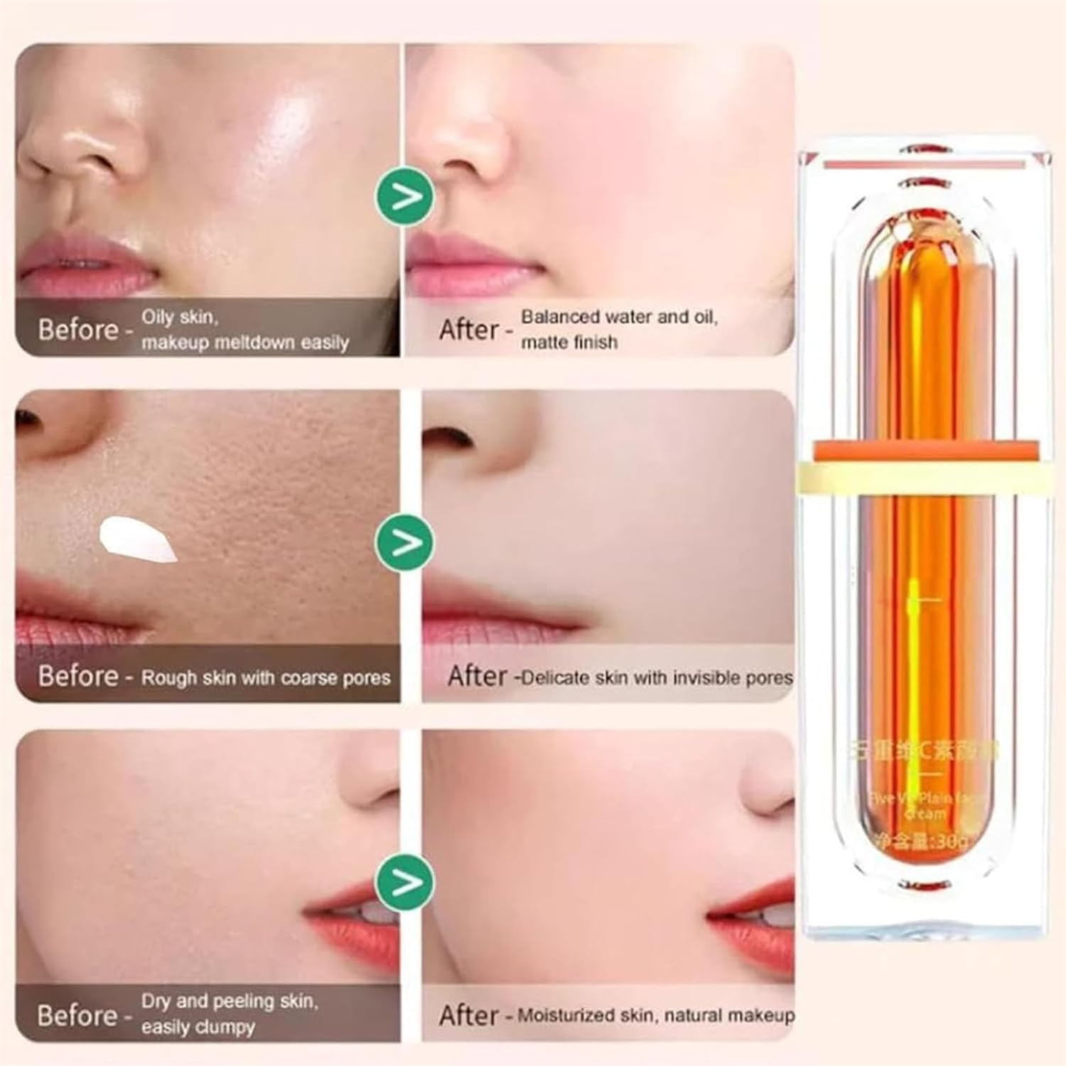 Vitamin C Tone up Cream Set, 2025 NEW VC Cream for Face, Quick Makeup Moisturizer, Lightweight VC Toner​​-Blended Formula for Smoothing & Glowing All Skin Types (3Pcs) - 3Pcs image number 4