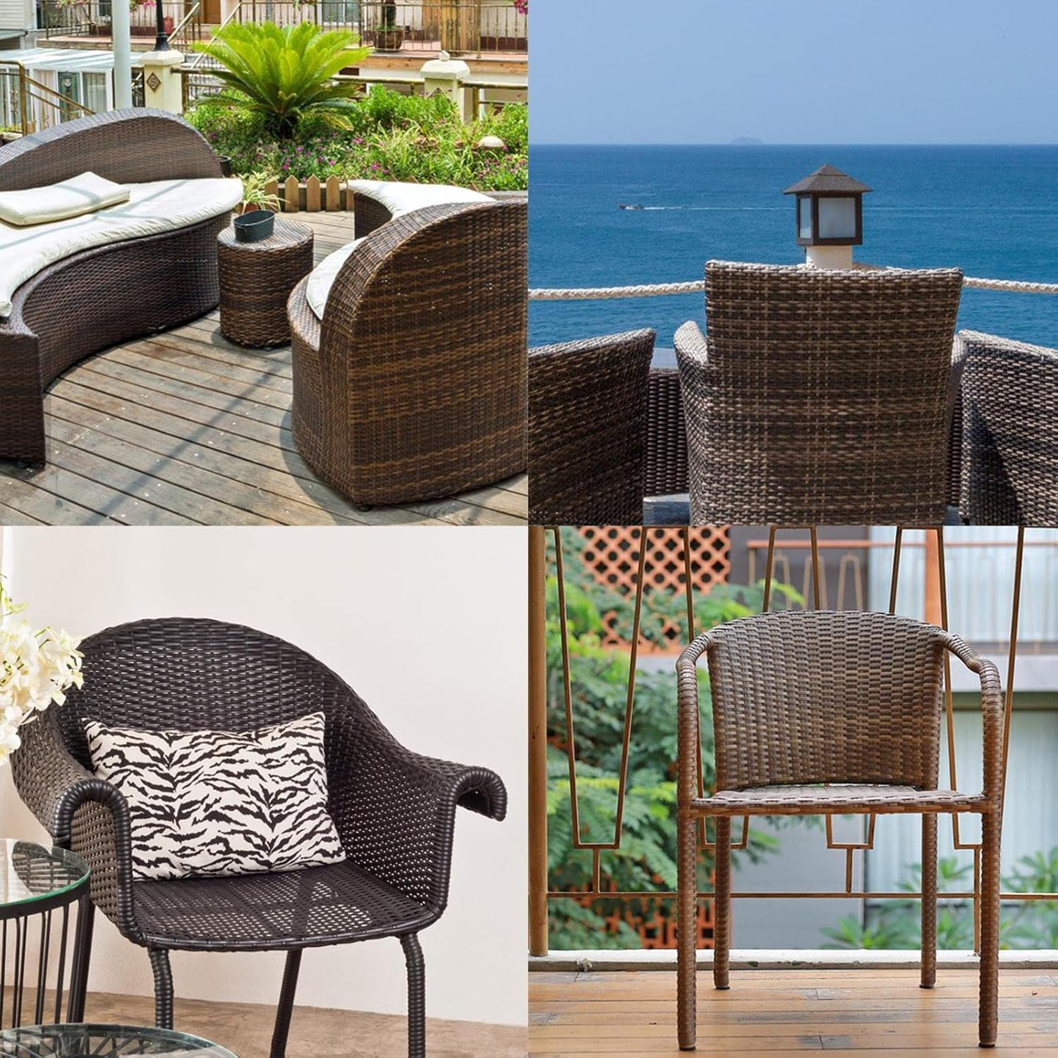 B Baosity 32M Wicker Repair Material,Rattan Kit Flat Plastic Weaving Material for Rattan Furniture Patio Conversation, White image number 2