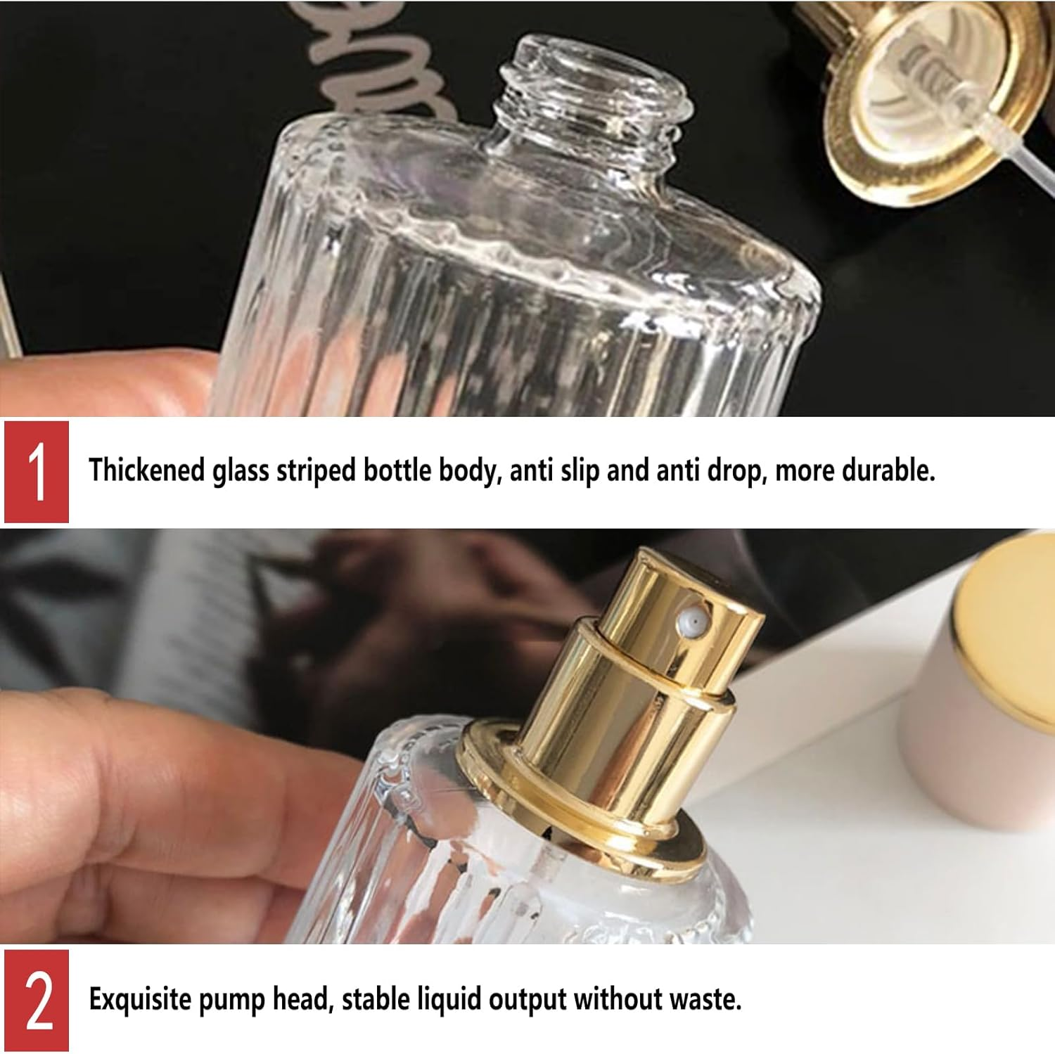 Atb-Foger 30 Ml, 2 Pieces, round Perfume Spray Bottle, Perfume Atomiser Glass for Perfume, Travel, Cosmetics with Funnel, Pipettes and Other Accessories image number 6