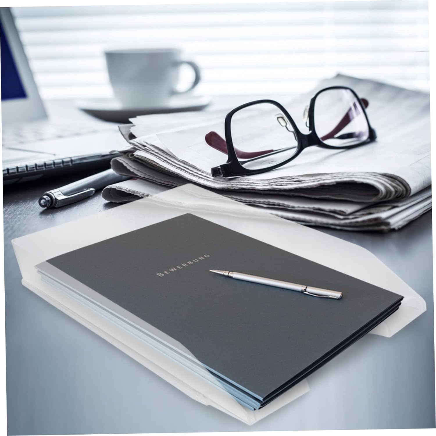 MINAOLULUS Plastic File Rack Desk Organiser Office Document Storage Holder Modern Design Desktop Organiser image number 2