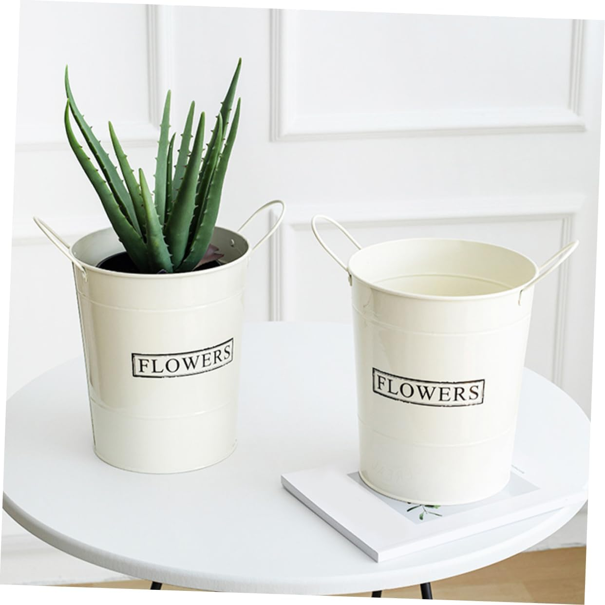 NULYLU Practical Iron Flower Pot Binaural Design for Indoor Plant for Gardening Enthusiasts image number 4