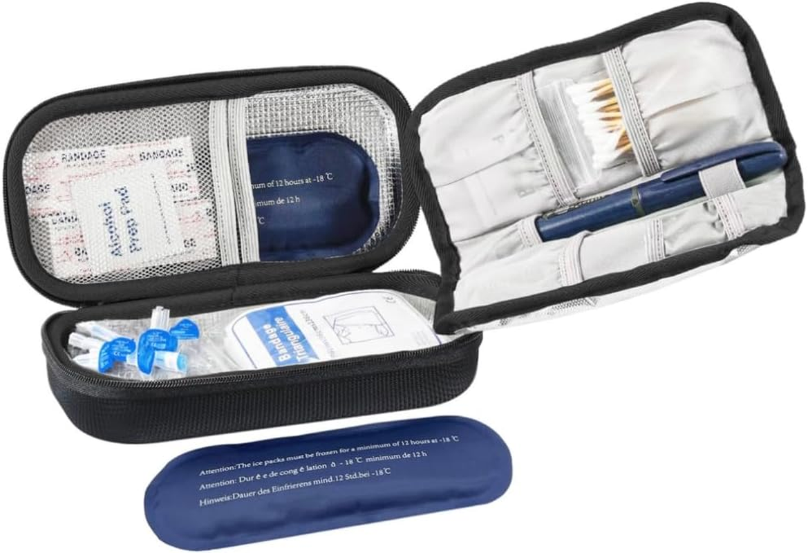 Insulin Pen Cooler Travel Case with 2 Ice Packs, Diabetic Medication Insulated Cooling Bag for Insulin Pens and Diabetic Supplies, Diabetic Organizer Portable Case for Daily Life and Trips